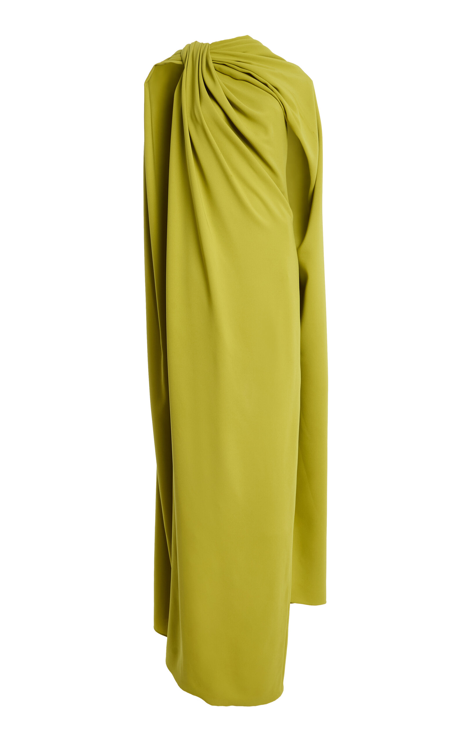 Oscar de la Renta - Draped Georgette Caftan Gown - Green - XS - Moda Operandi