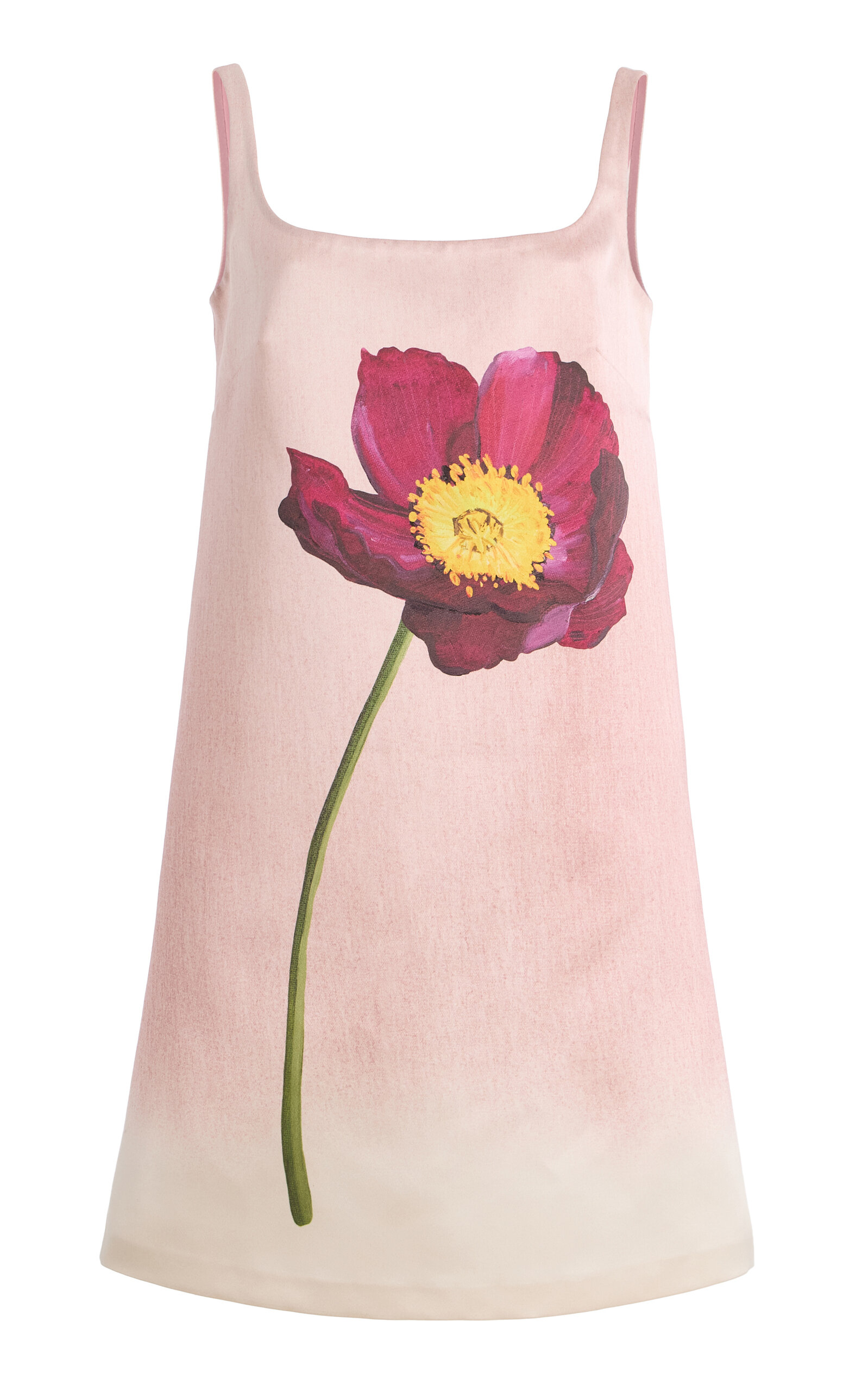 Oscar de la Renta - Peony Satin Mini Dress - Pink - US 0 - Moda Operandi