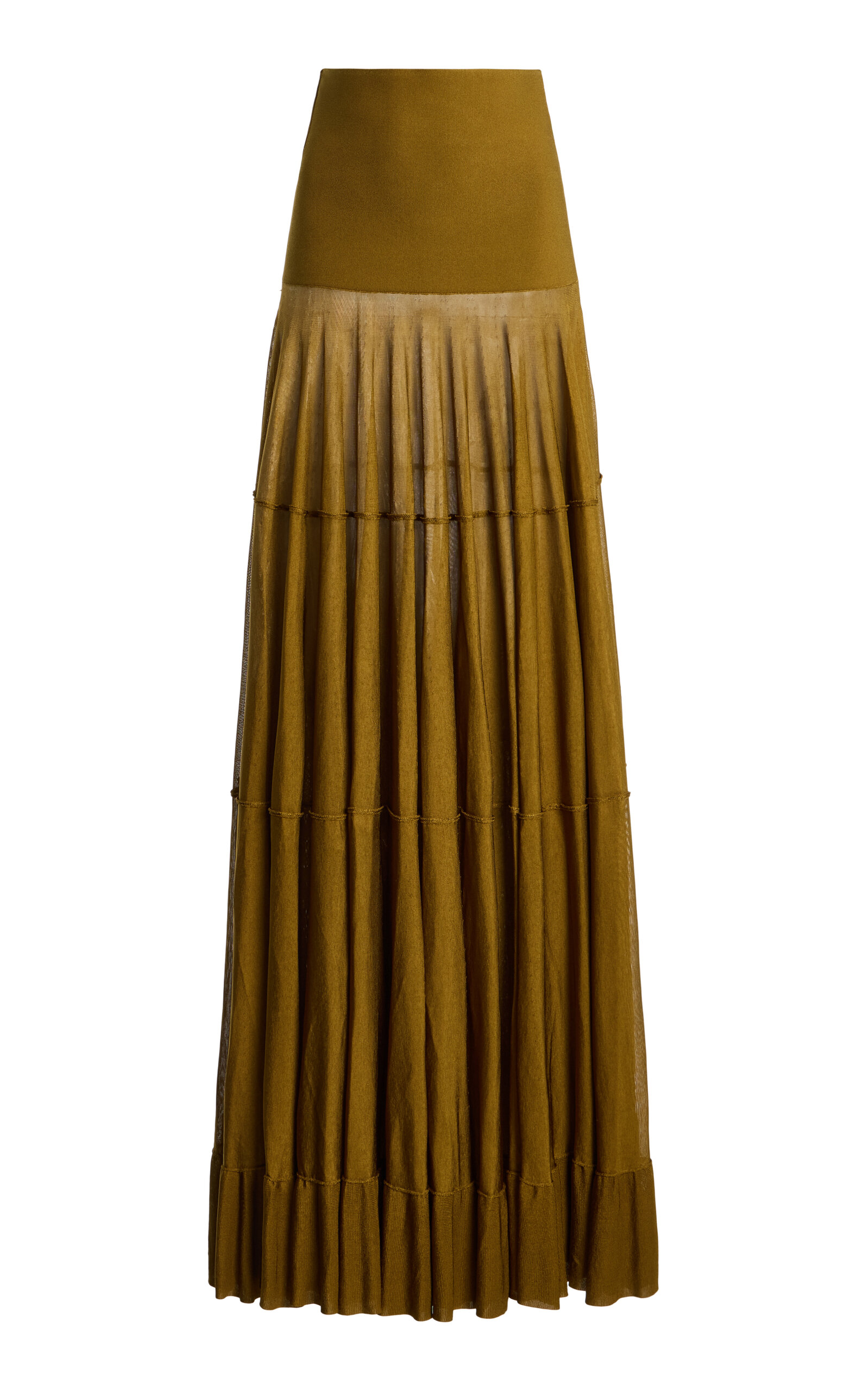Altuzarra – Gorrell Ruffled Maxi Skirt – Olive – S – Only At Moda Operandi