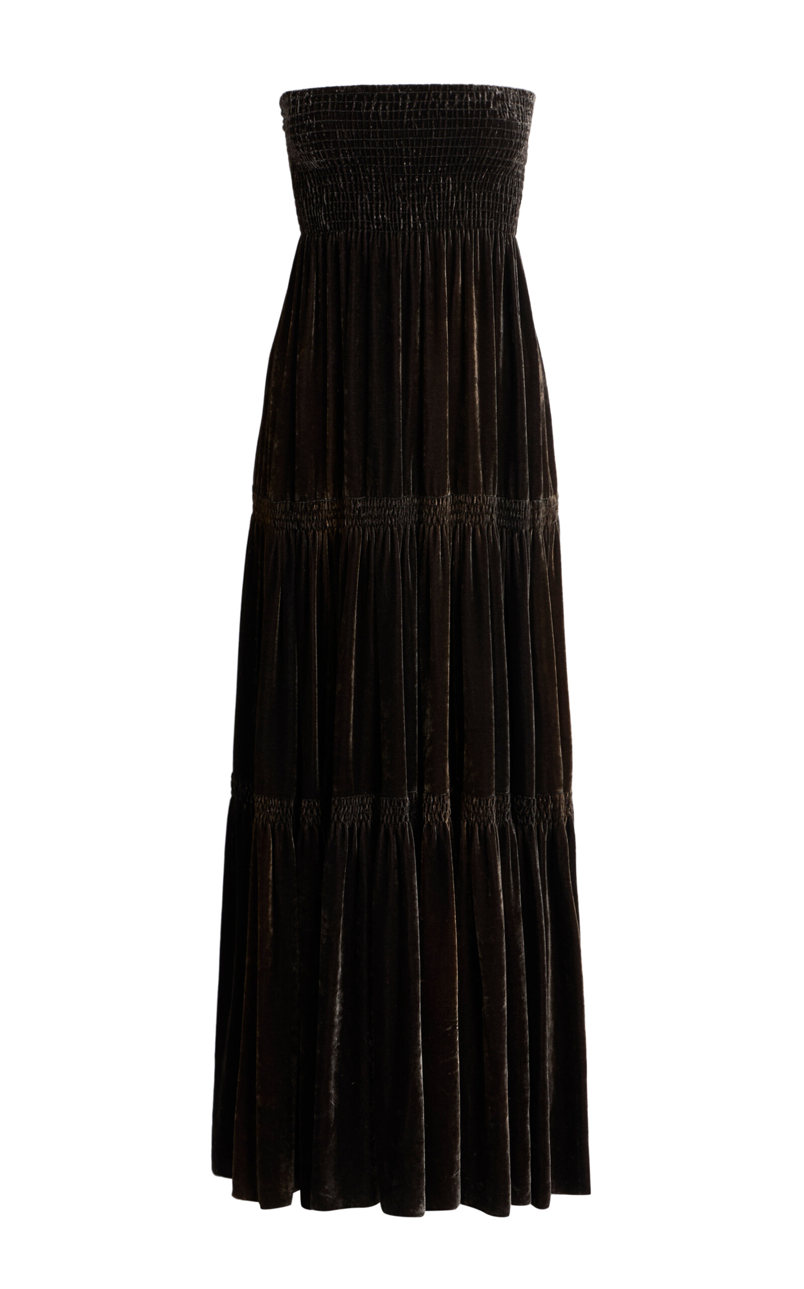 Ralph Lauren – Janie Tiered Velvet Maxi Skirt – Brown – US 16 – Only At Moda Operandi