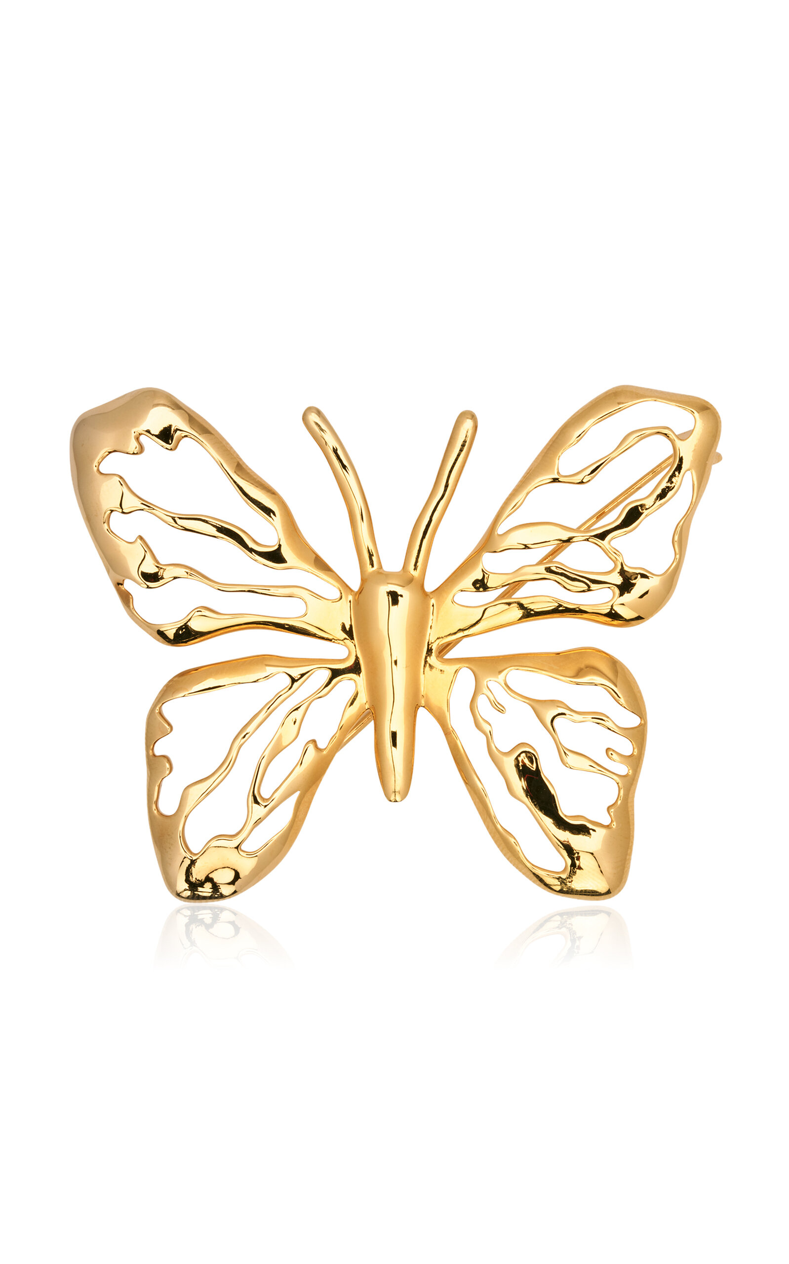Oscar de la Renta - Gold-Tone Lace Butterfly Brooch - Gold - OS - Moda Operandi