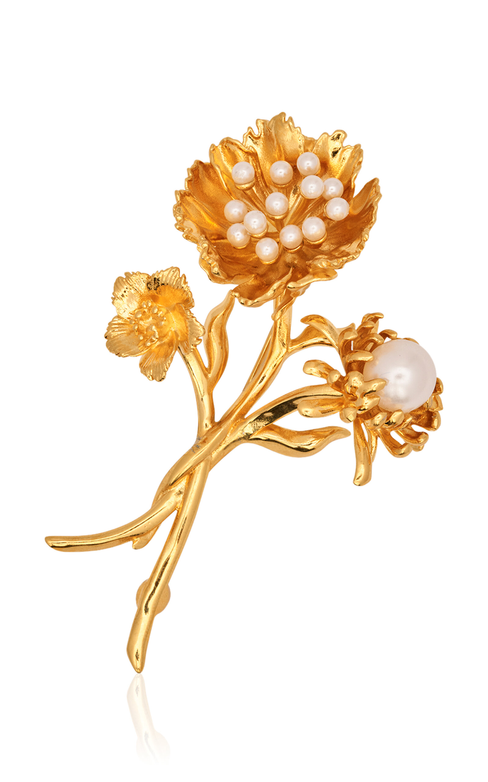 Oscar de la Renta - Gold-Tone Bouquet Brooch - Gold - OS - Moda Operandi