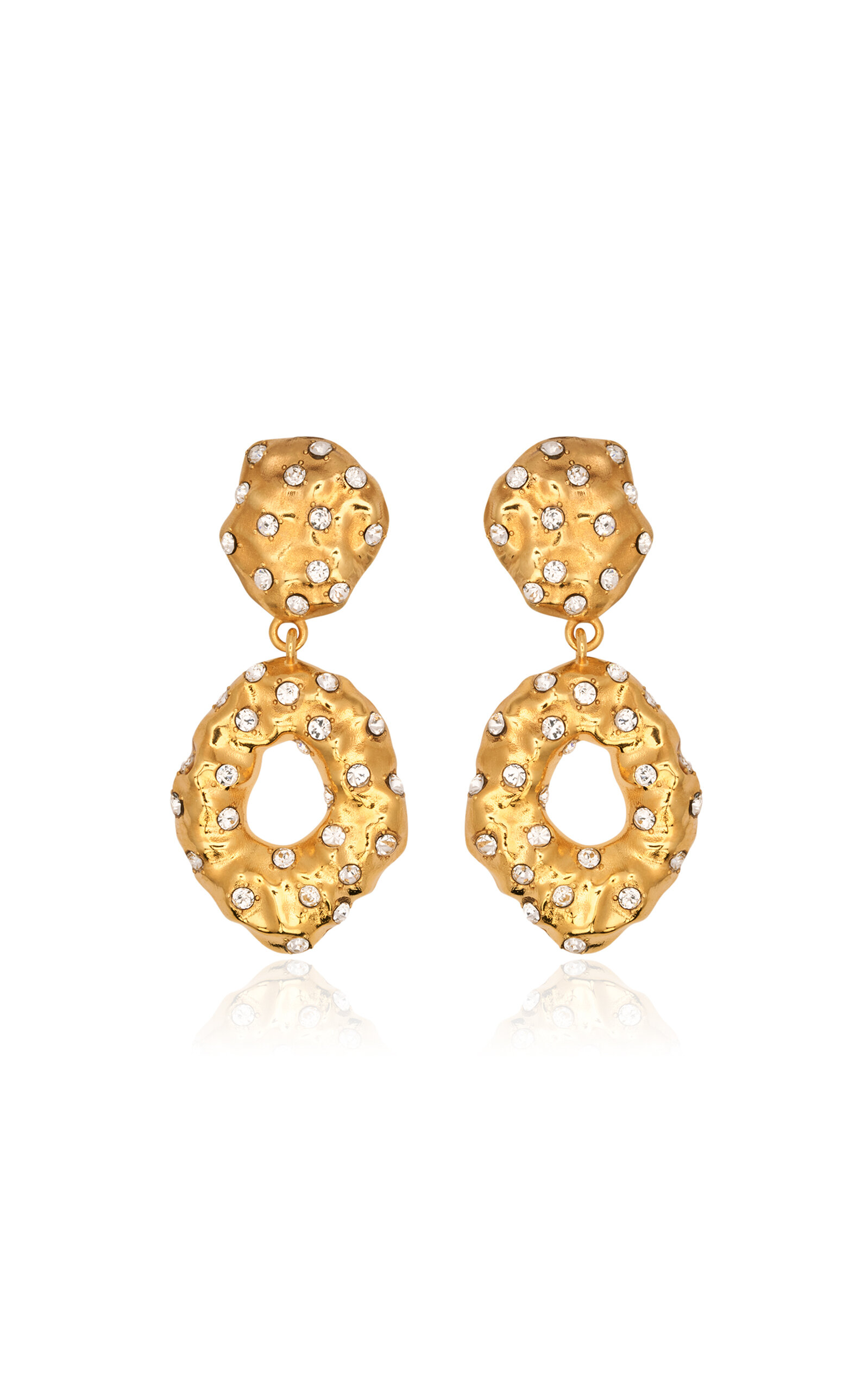 Oscar de la Renta - Hammered Stone Drop Earrings - Clear - OS - Moda Operandi - Gifts For Her