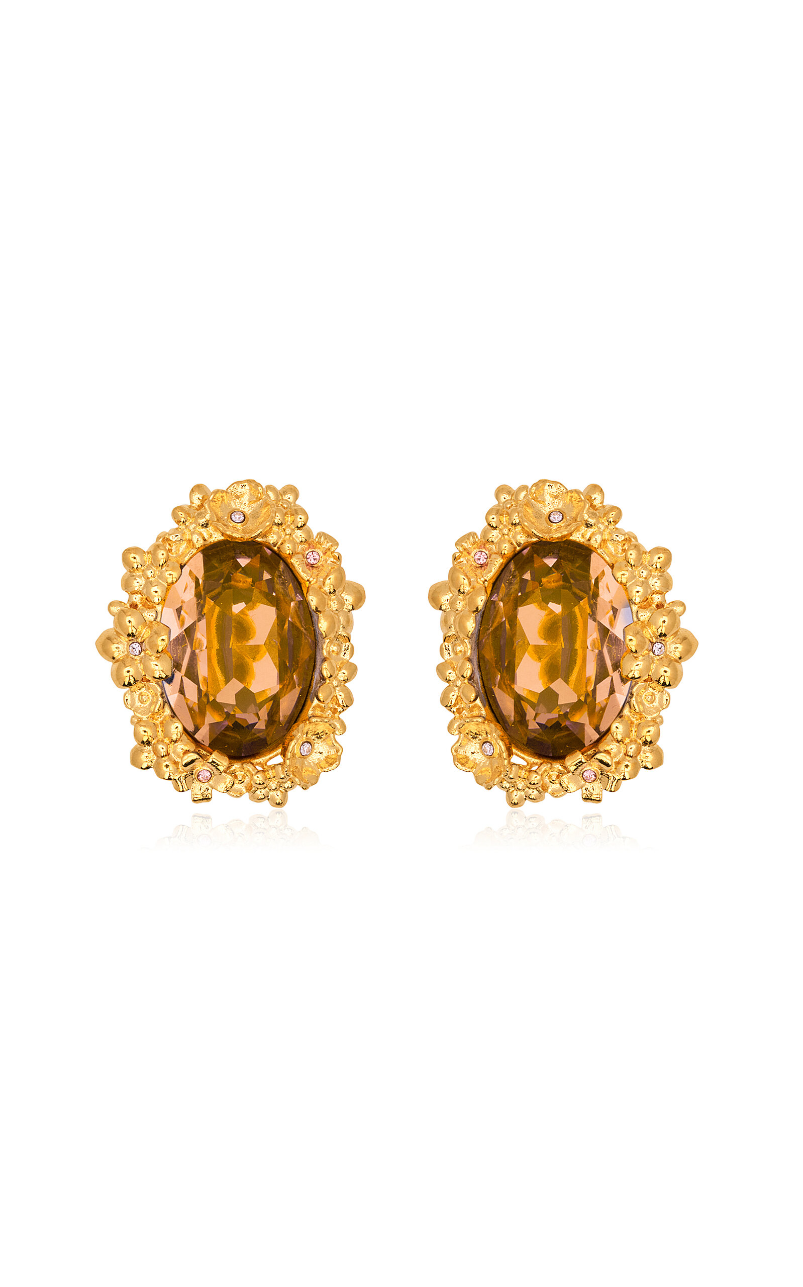 Oscar de la Renta - Oval Medallion Stud Earrings - Green - OS - Moda Operandi - Gifts For Her