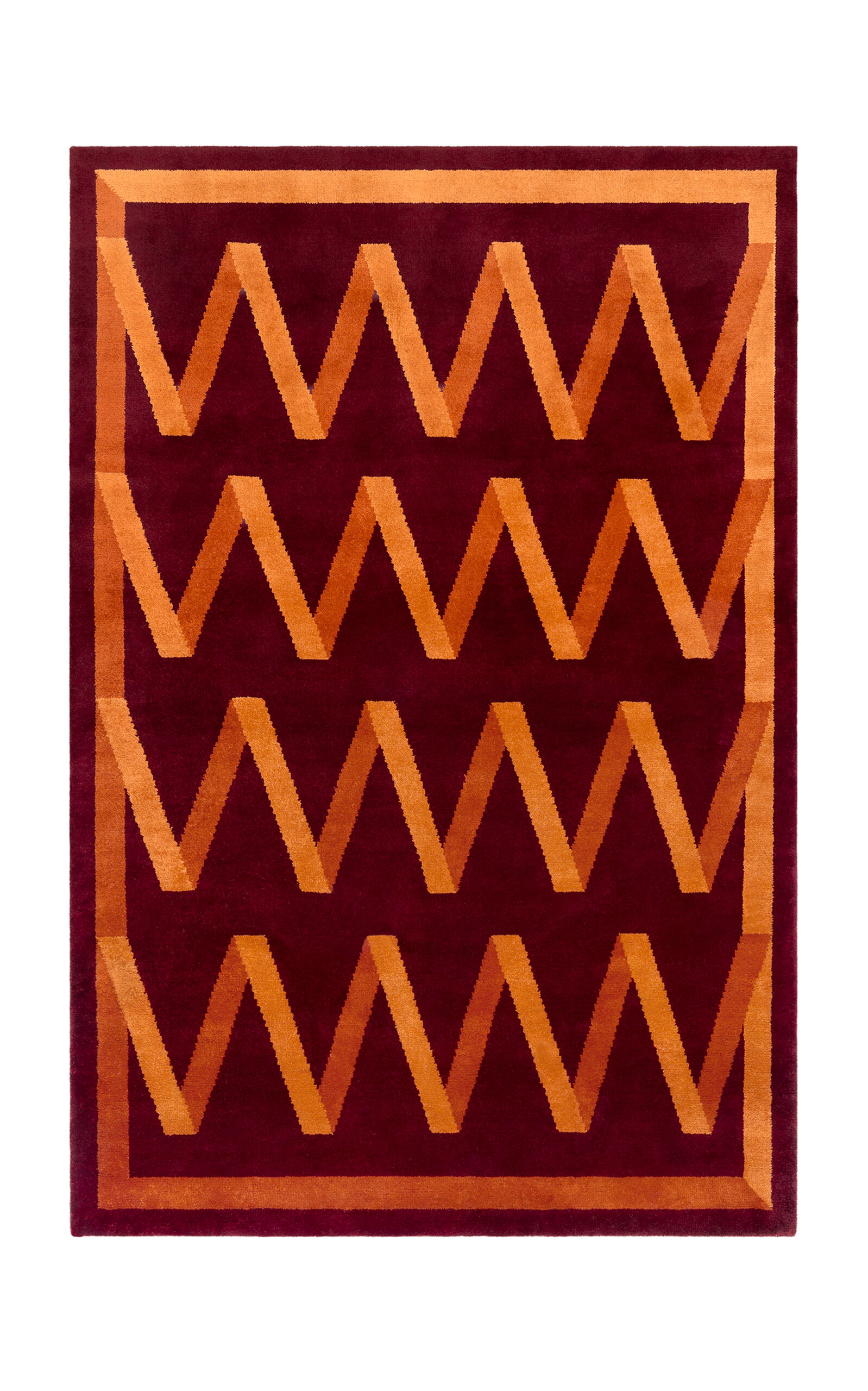 Nordic Knots Folding Ribbon 8'x10' Wool Rug In Burgundy
