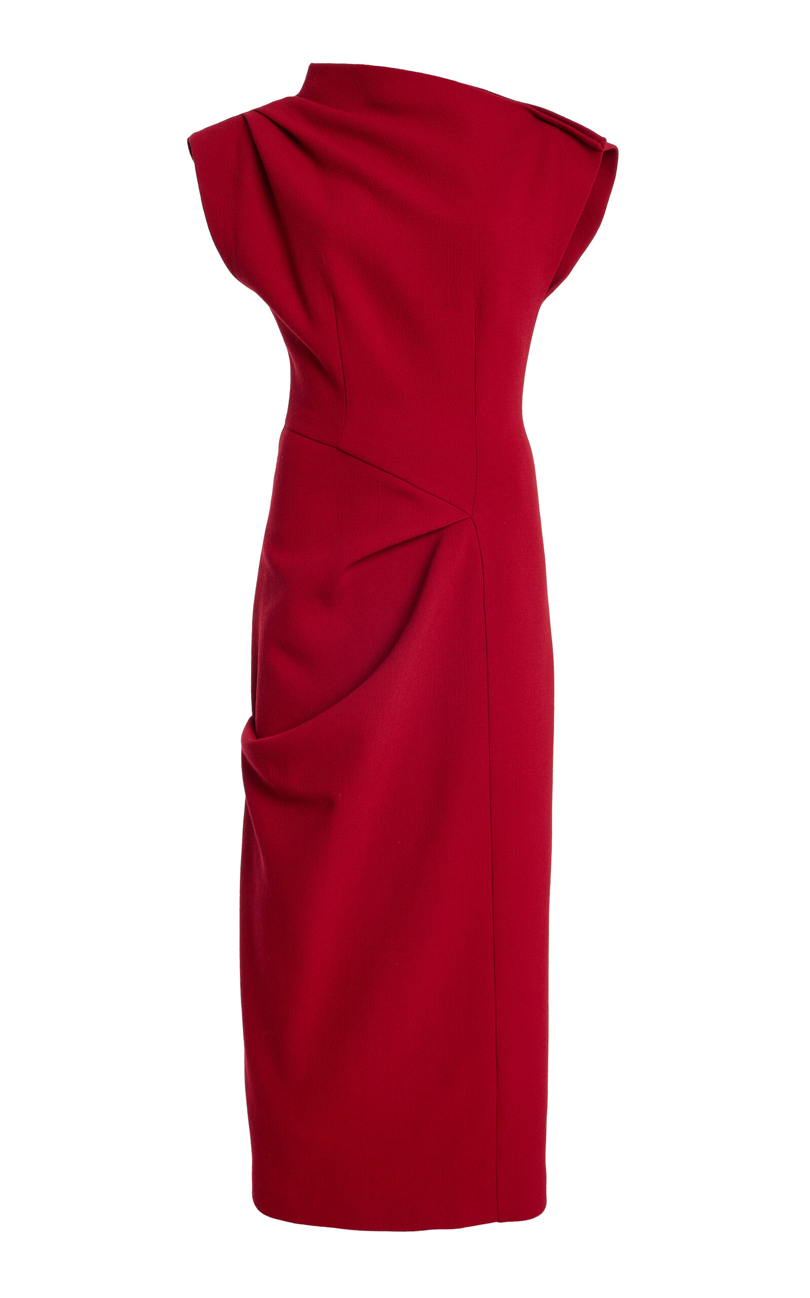 Michael Kors Collection Asymmetric Wool-Blend Midi Dress - Moda Operandi