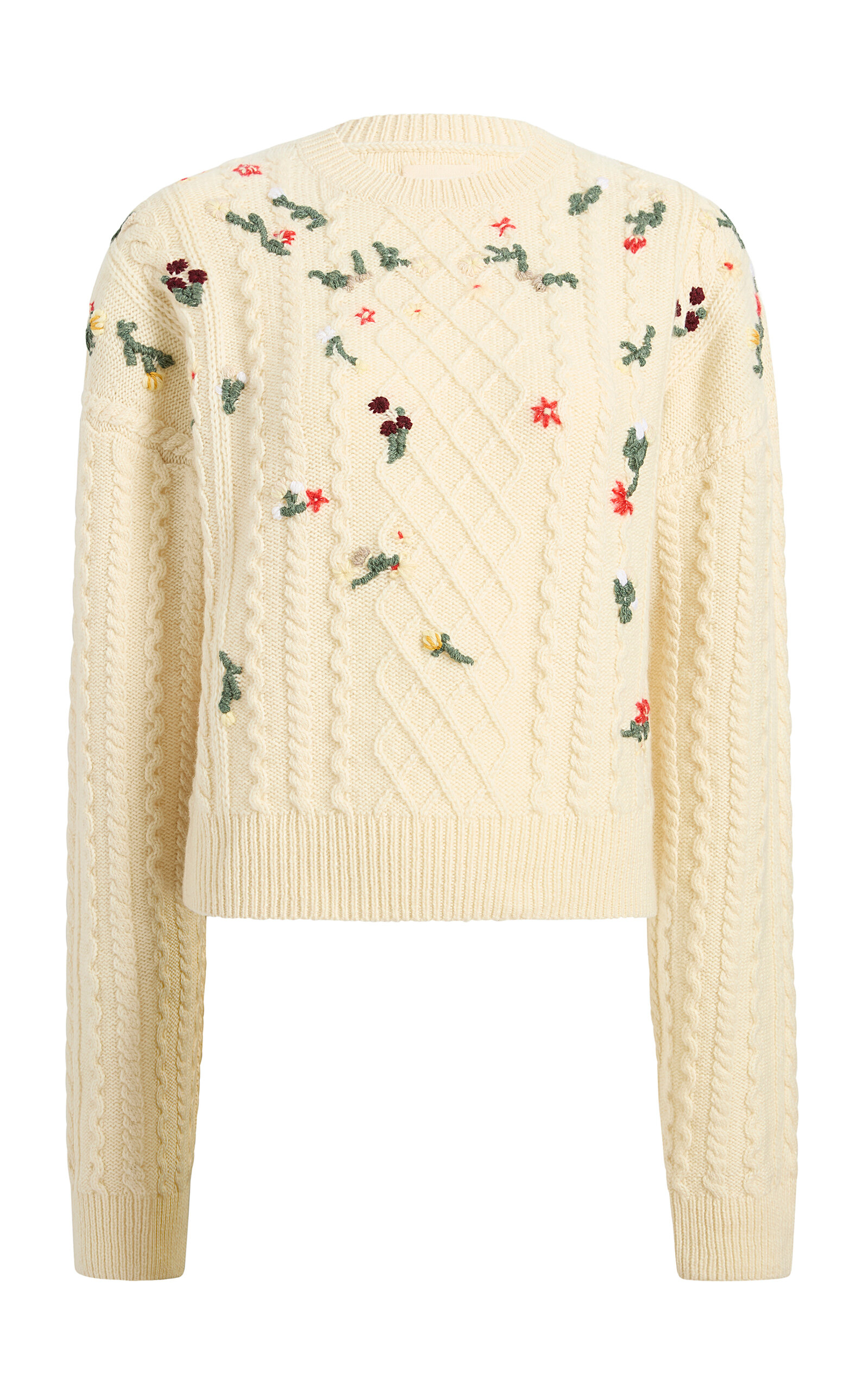 Khaite Elias Embroidered Cashmere-mohair Sweater In Off-white