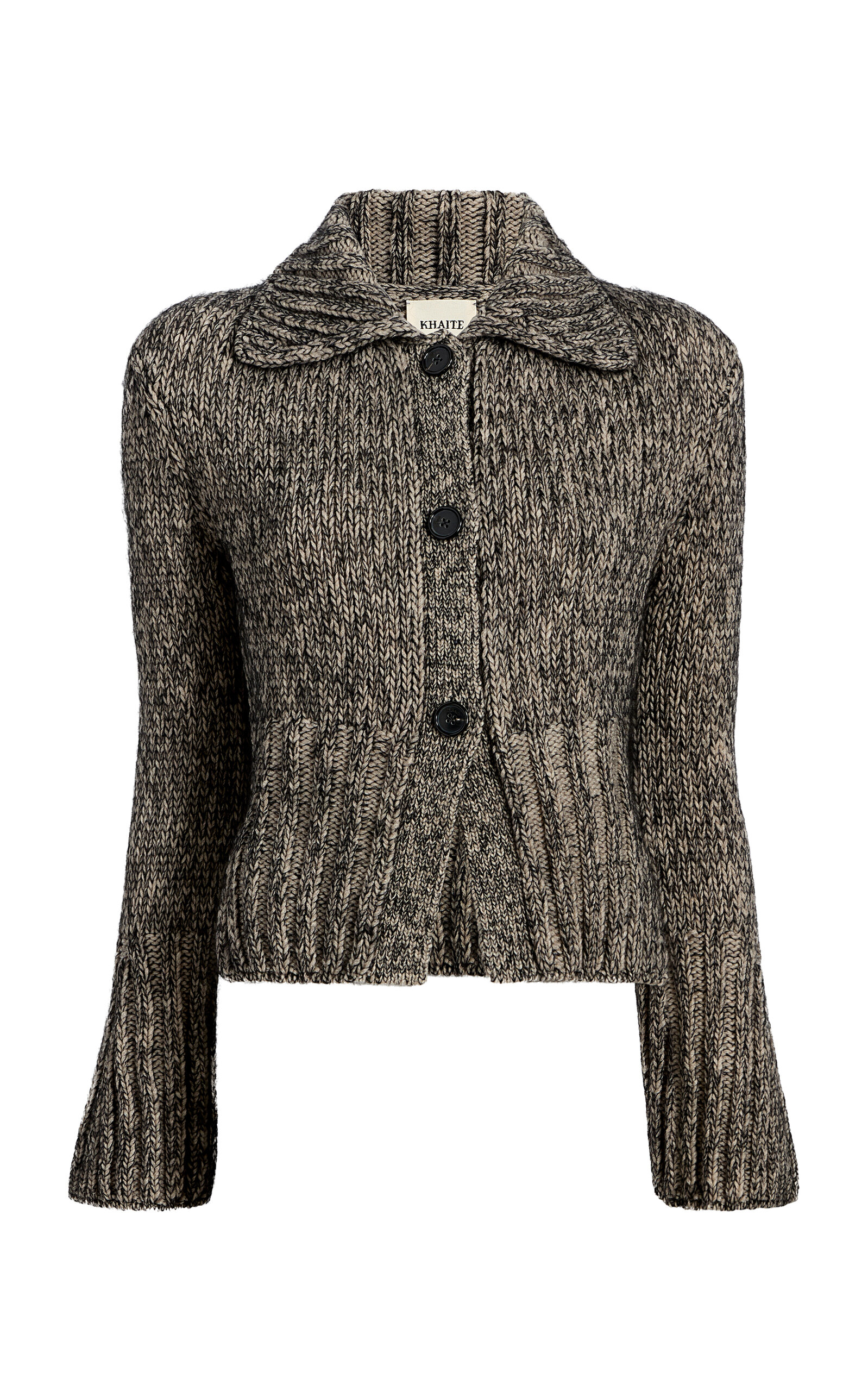Khaite Takeo Marled Cashmere-mohair-silk Cardigan In Dark Grey
