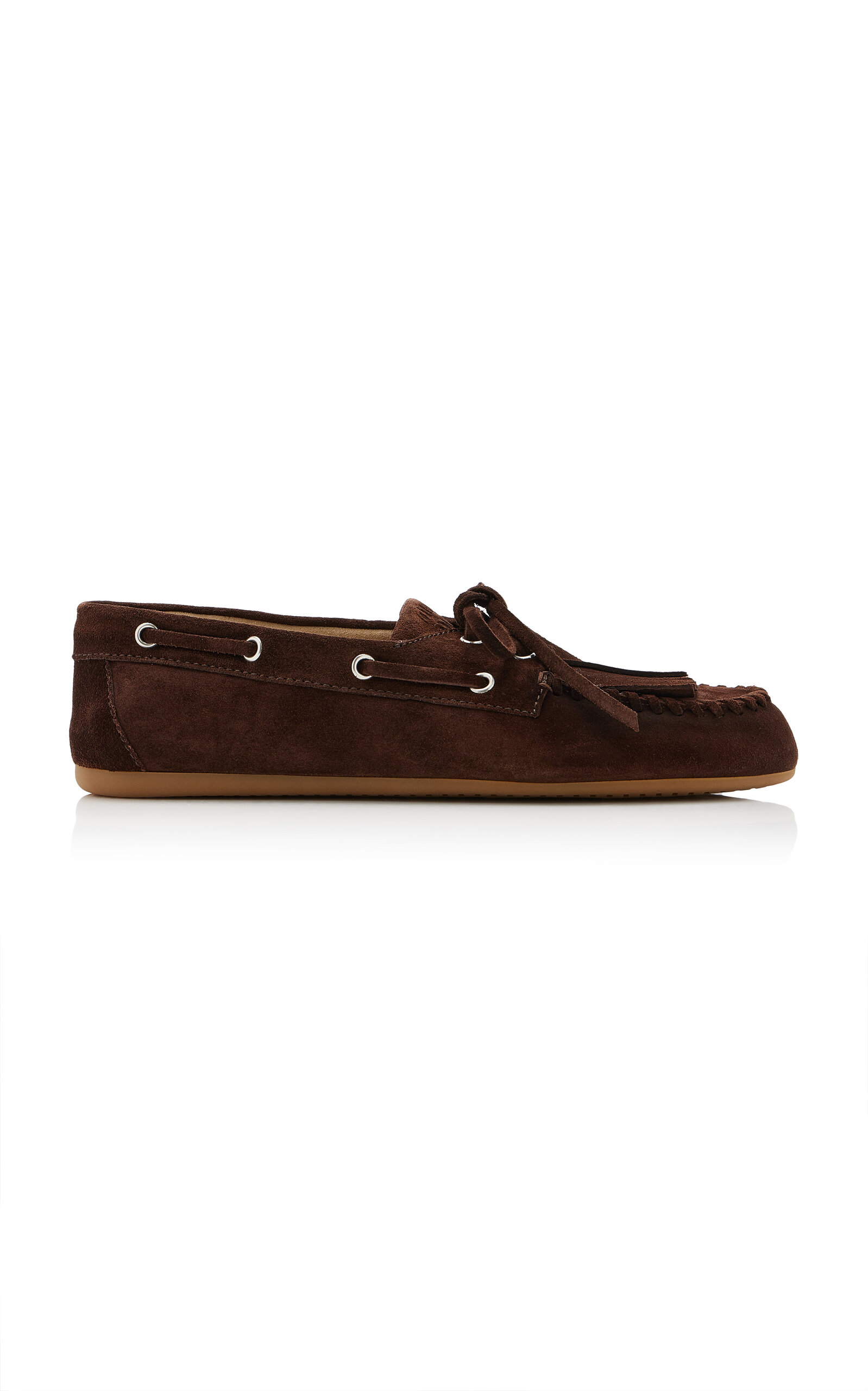 Miu Miu - Suede Boat Shoes - Brown - IT 39.5 - Moda Operandi