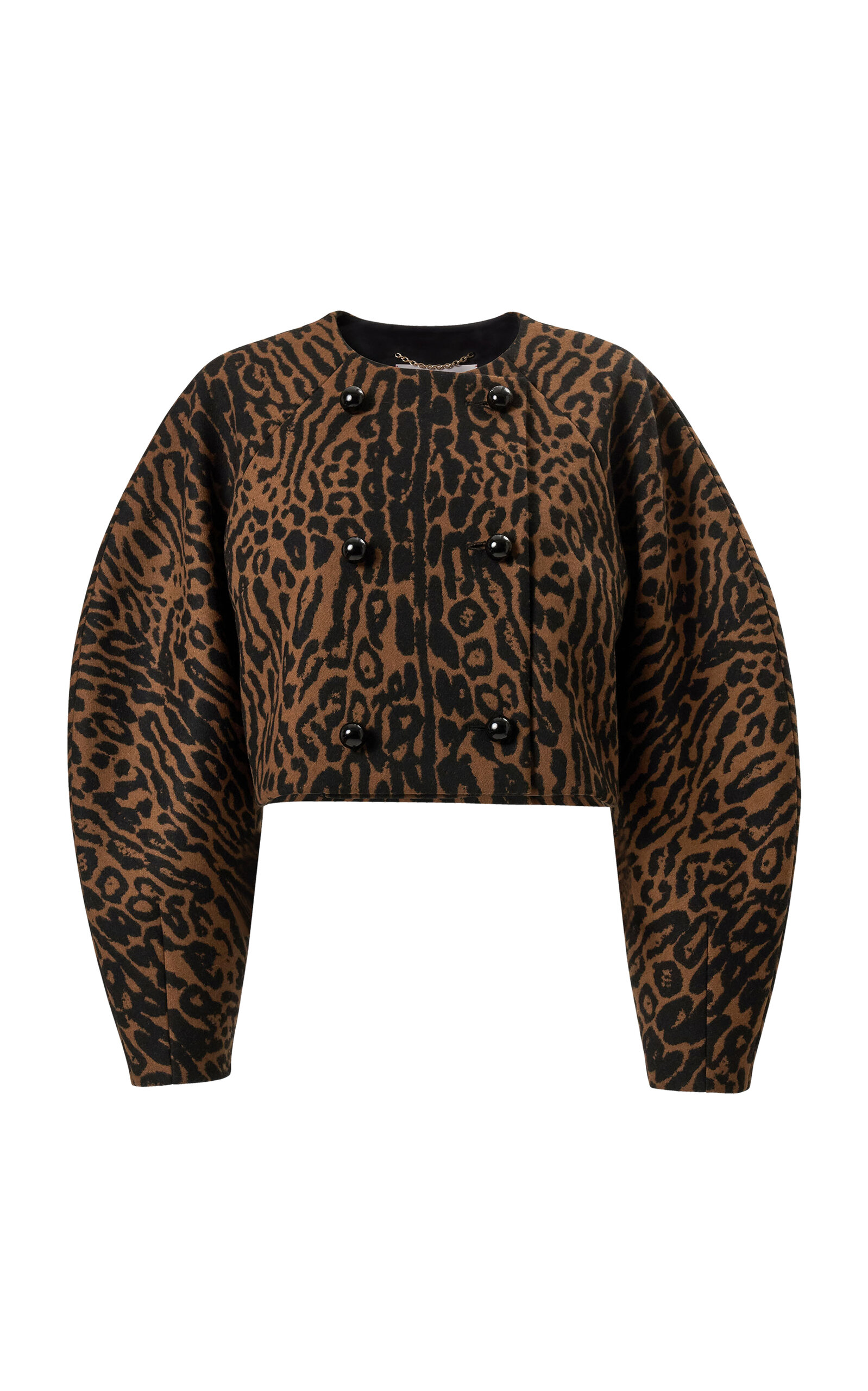Carolina Herrera - Leopard Jacquard Wool Cocoon Jacket - Animal - US 8 - Moda Operandi