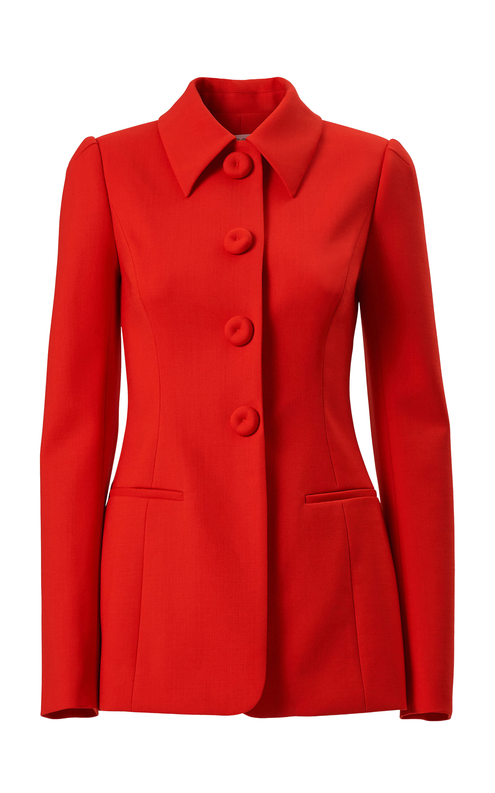 Carolina Herrera - Tailored Wool-Blend Jacket - Red - US 12 - Moda Operandi