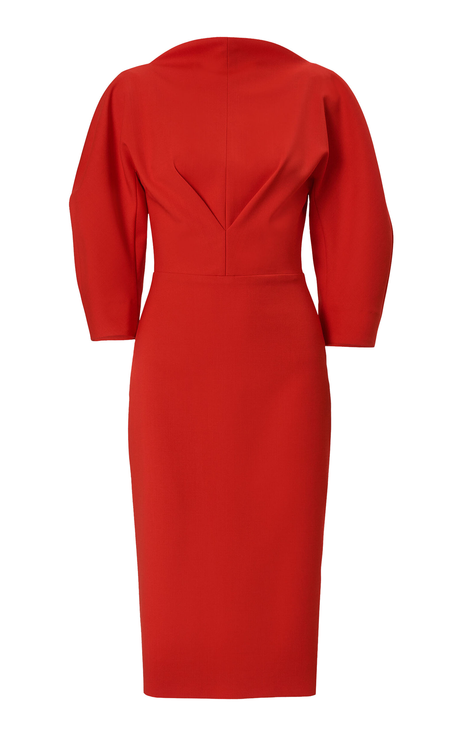 Carolina Herrera - Bi-Stretch Wool Tailored Sheath Dress - Red - US 6 - Moda Operandi