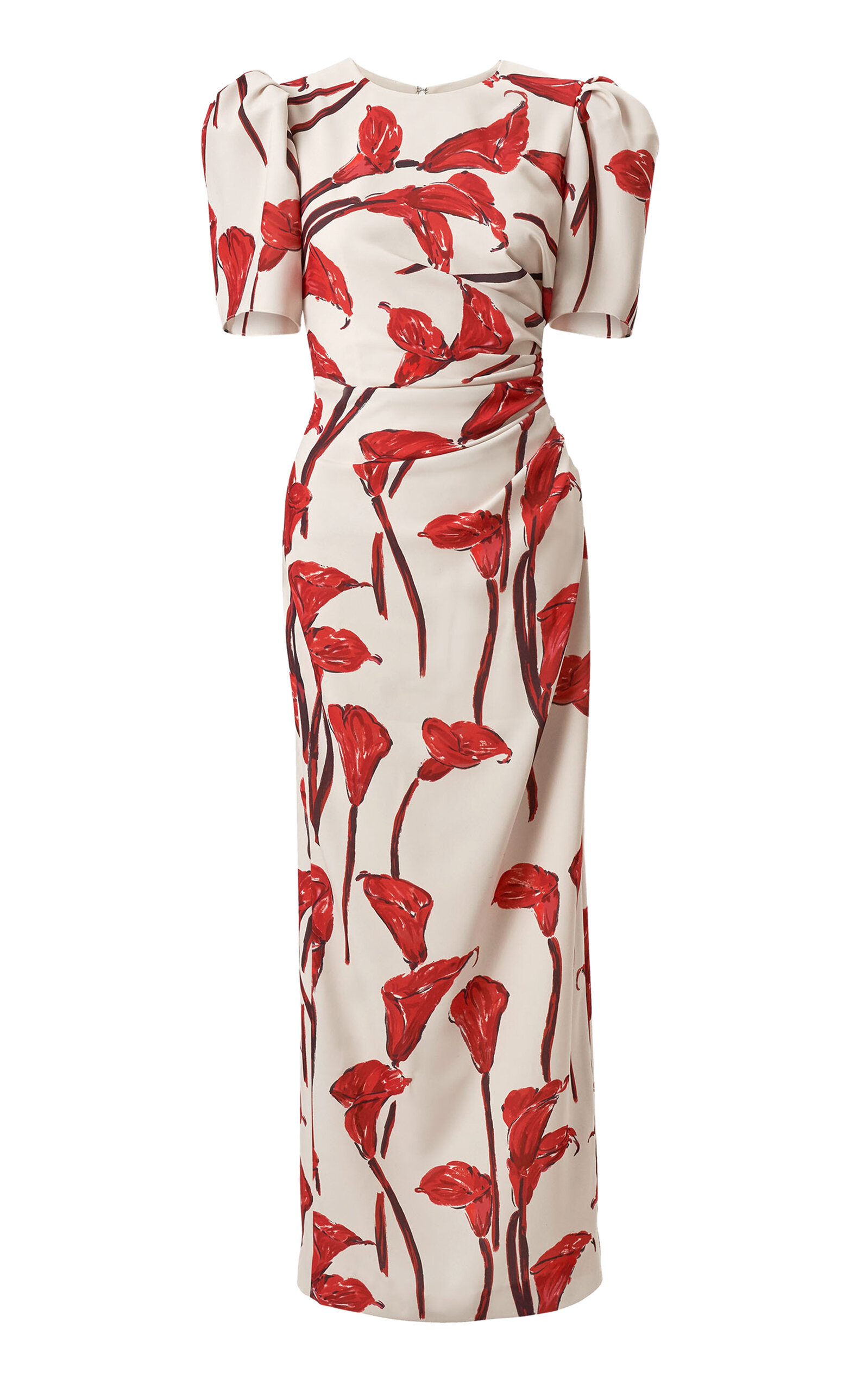 Carolina Herrera - Calla Lily Print Cady Ankle-Length Dress - Print - US 16 - Moda Operandi
