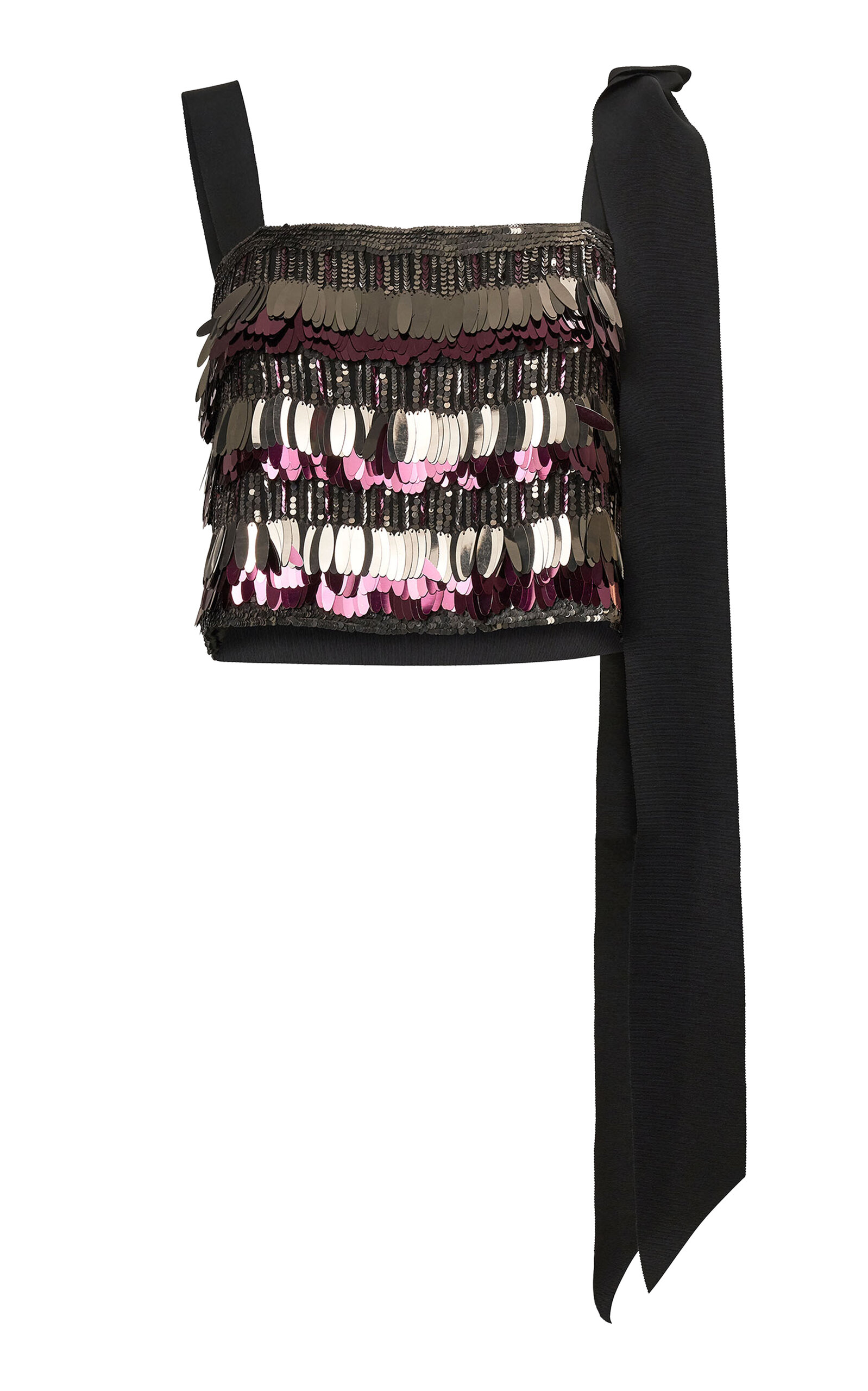 Carolina Herrera - Sequined Silk Double Georgette Top - Multi - US 2 - Moda Operandi