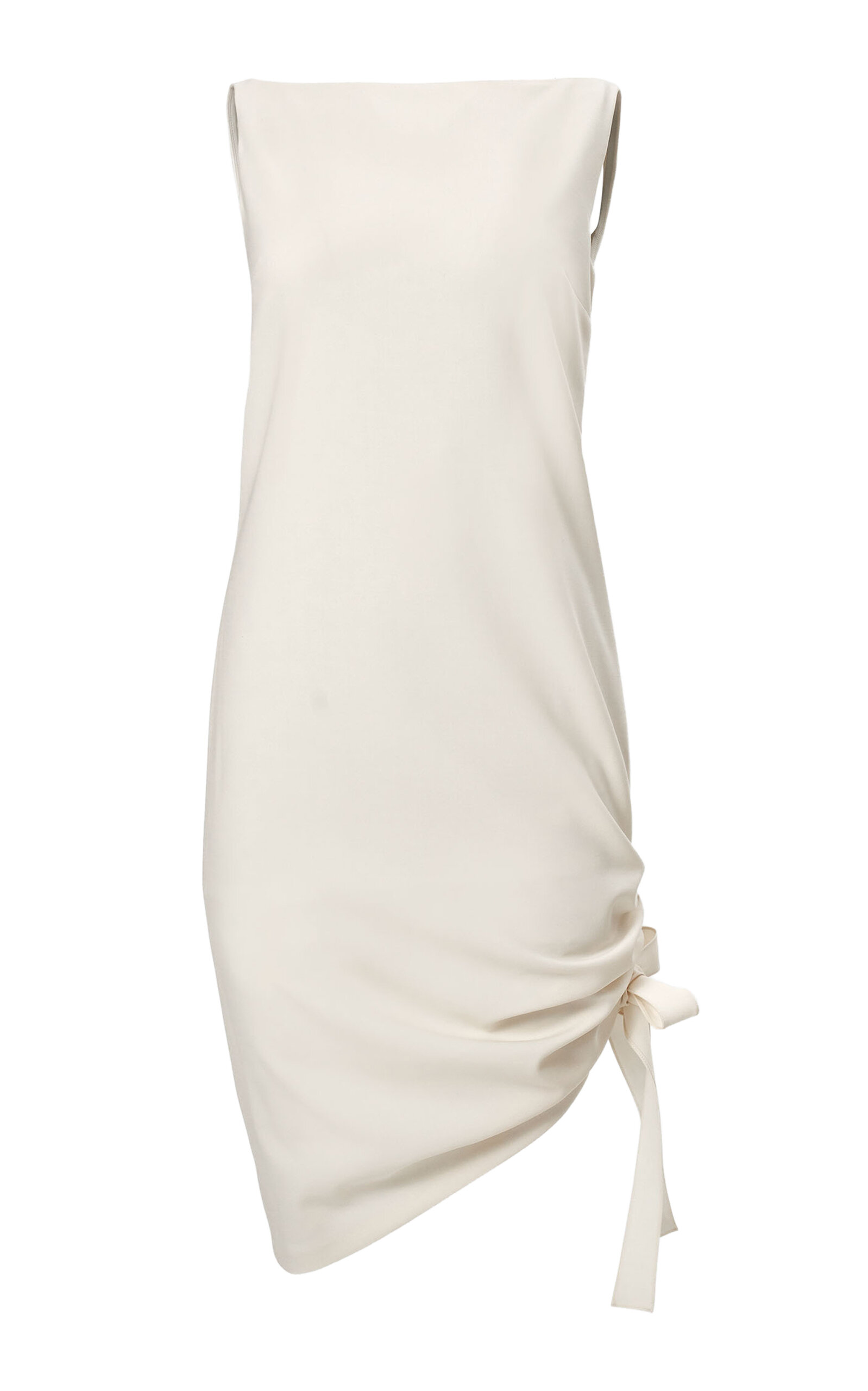 Carolina Herrera - Tie-Detailed Wool-Blend Midi Dress - Ivory - US 2 - Moda Operandi