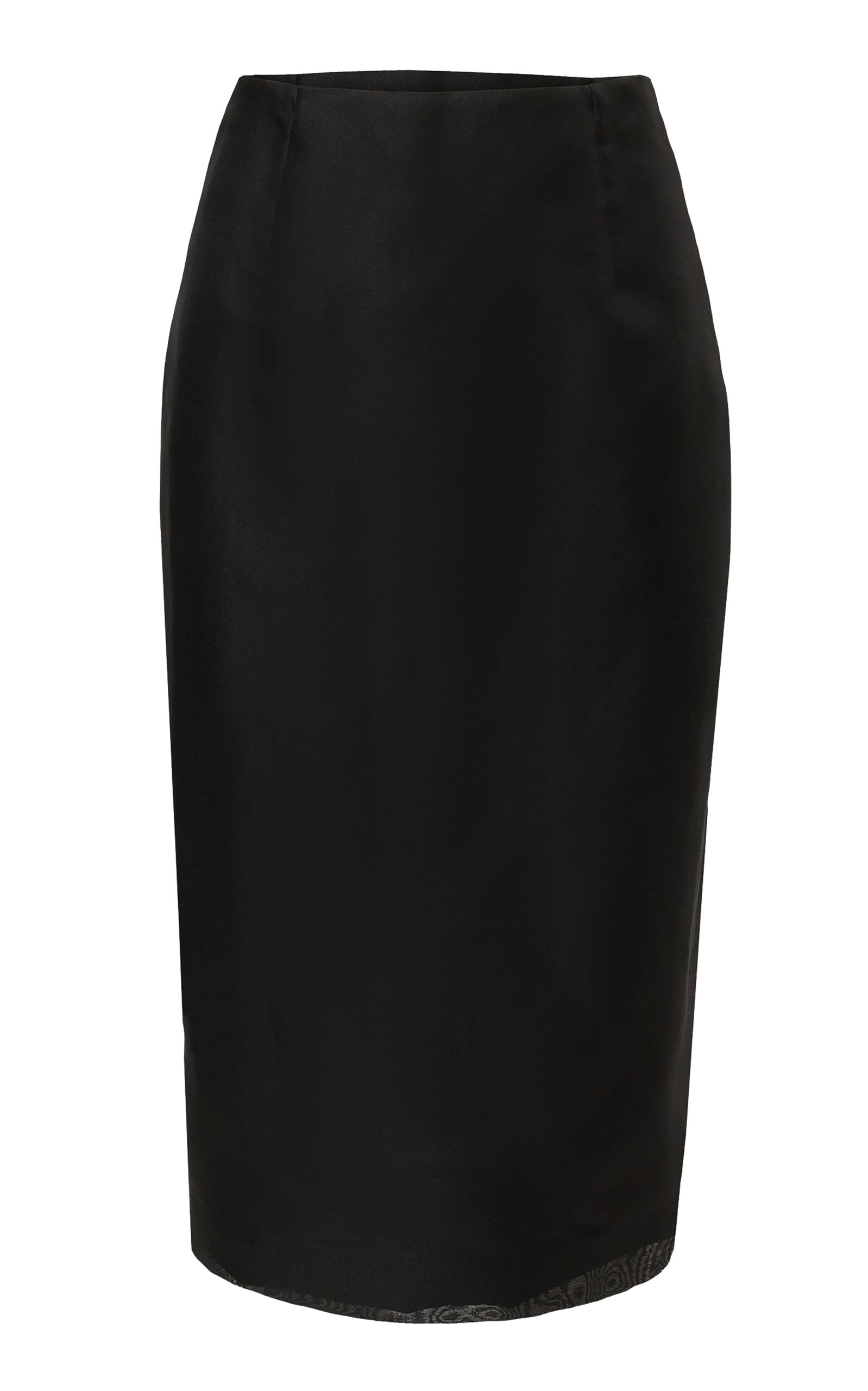 Carolina Herrera - Crepe Silk Organza Knee-Length Skirt - Black - US 4 - Moda Operandi