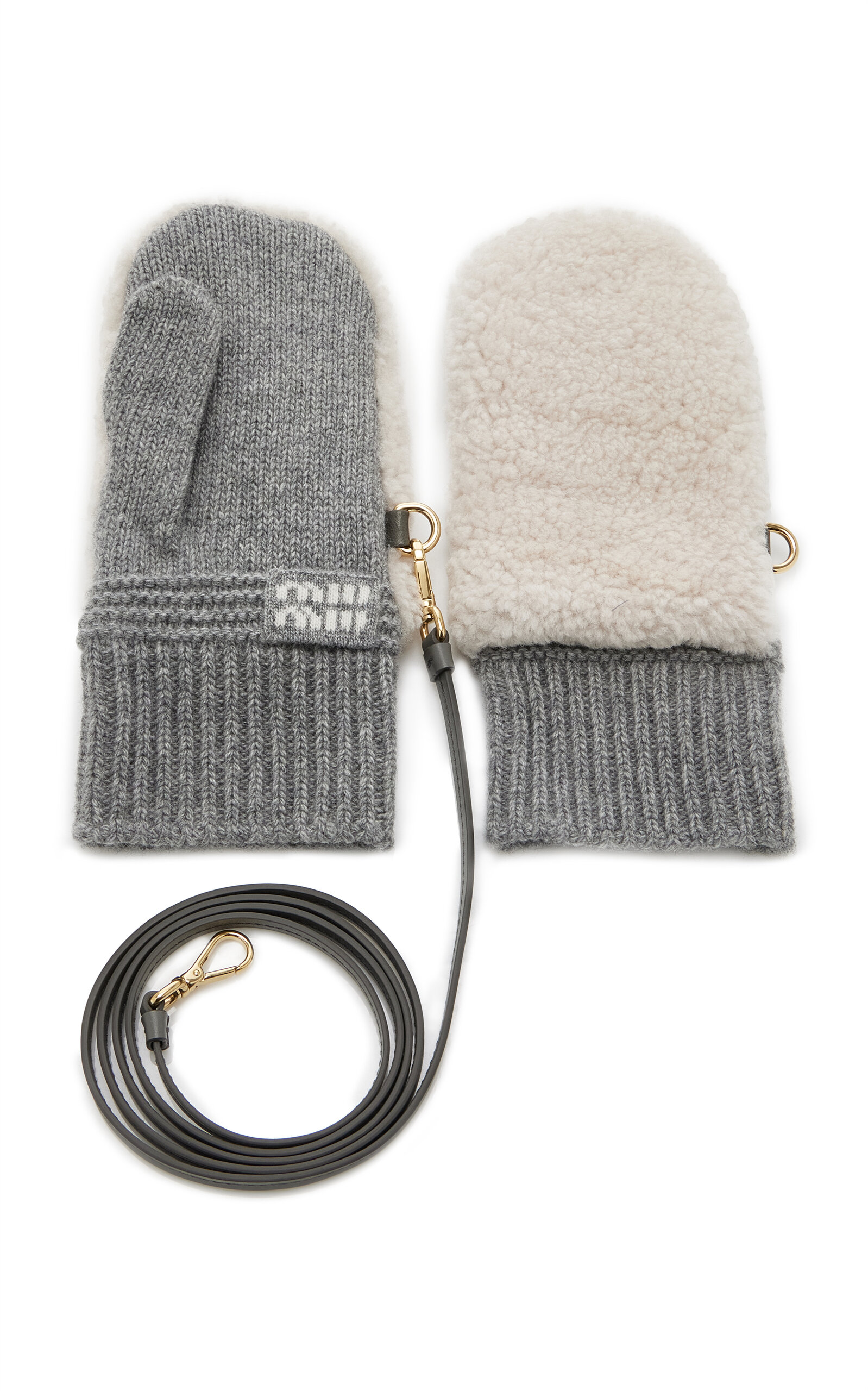 Miu Miu Shearling Mittens - Moda Operandi