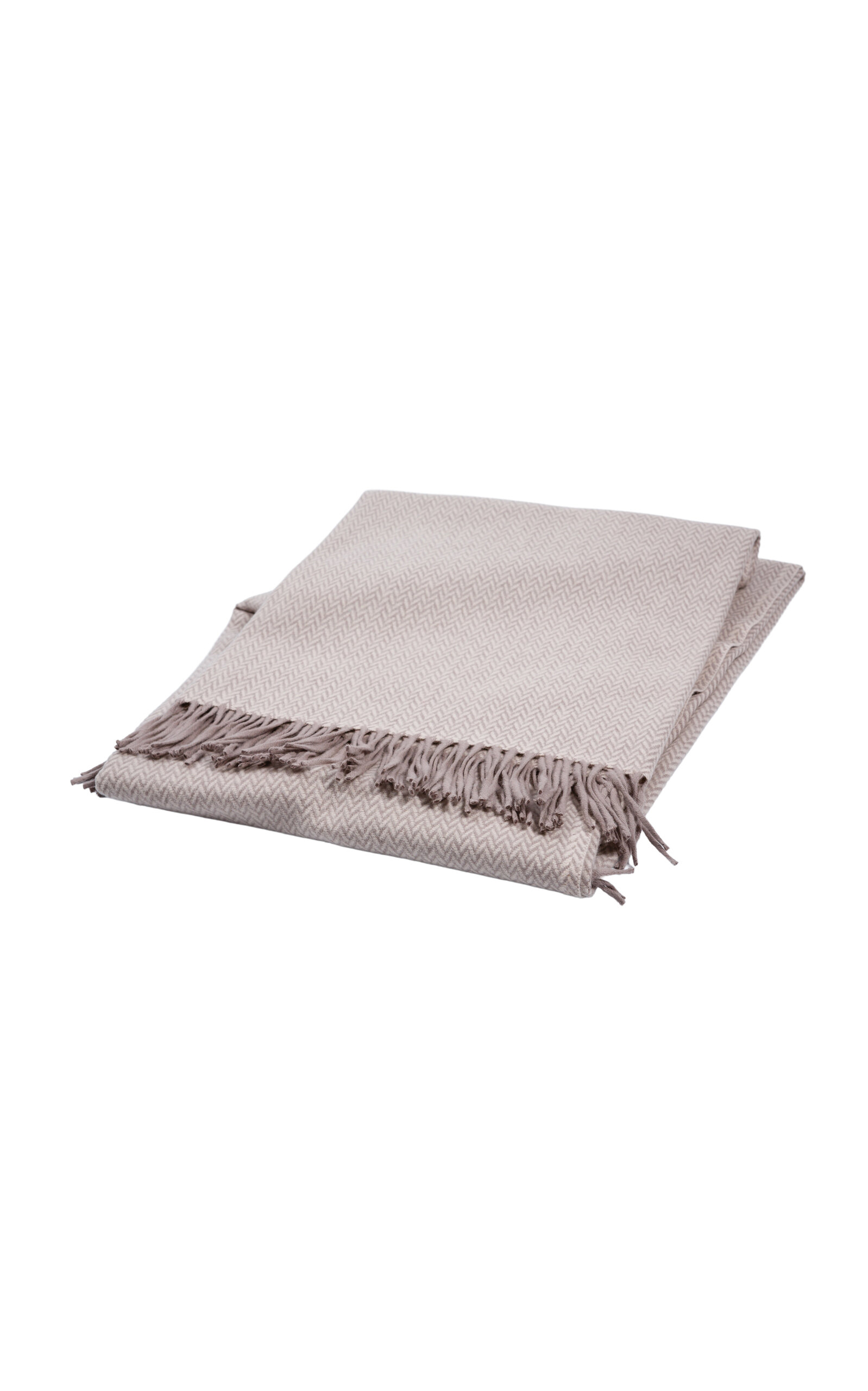 Los Encajeros Herringbone Wool Blanket In Gray