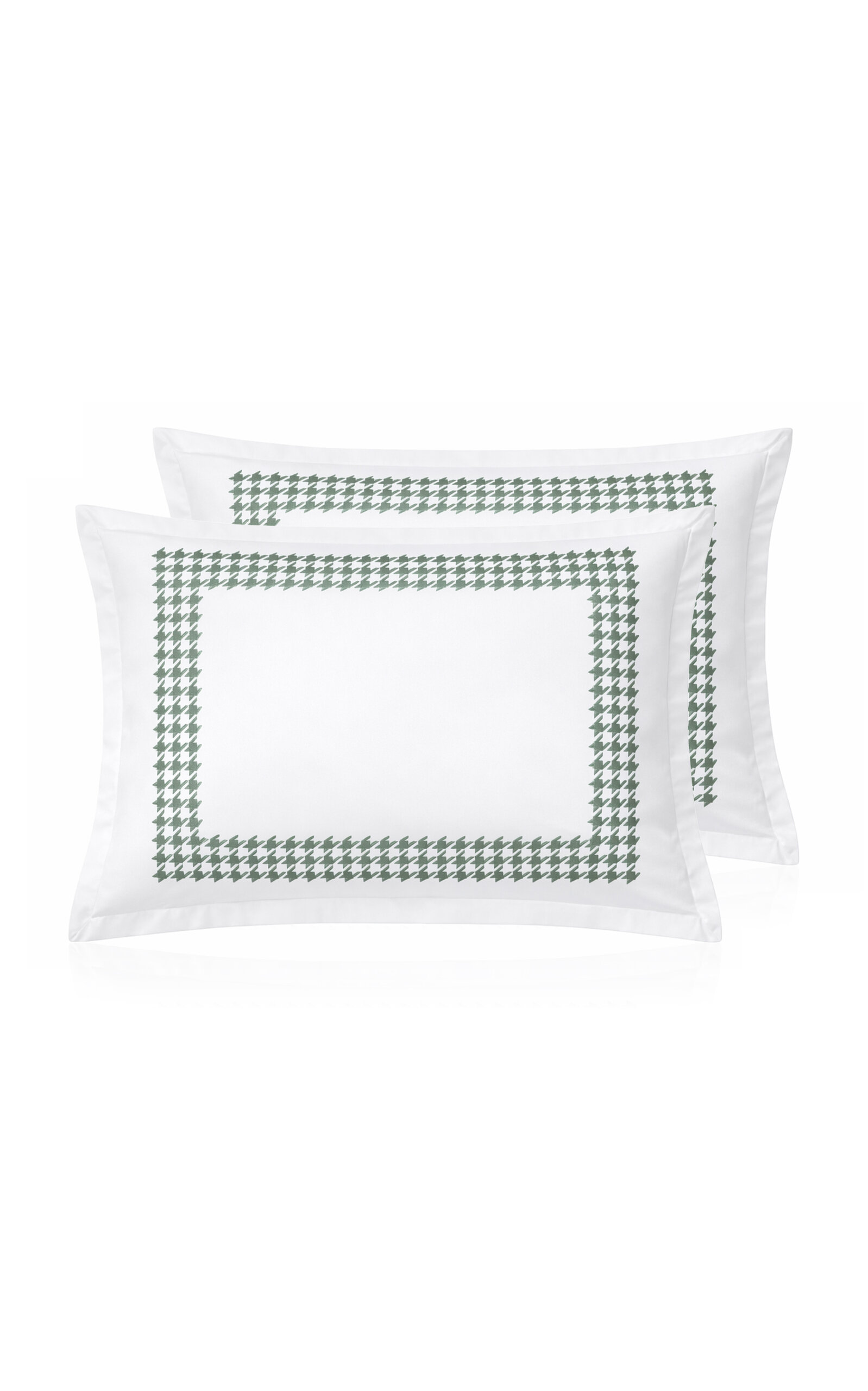 Los Encajeros Wales Cotton Satin Set-of-two King Pillowcases In Green