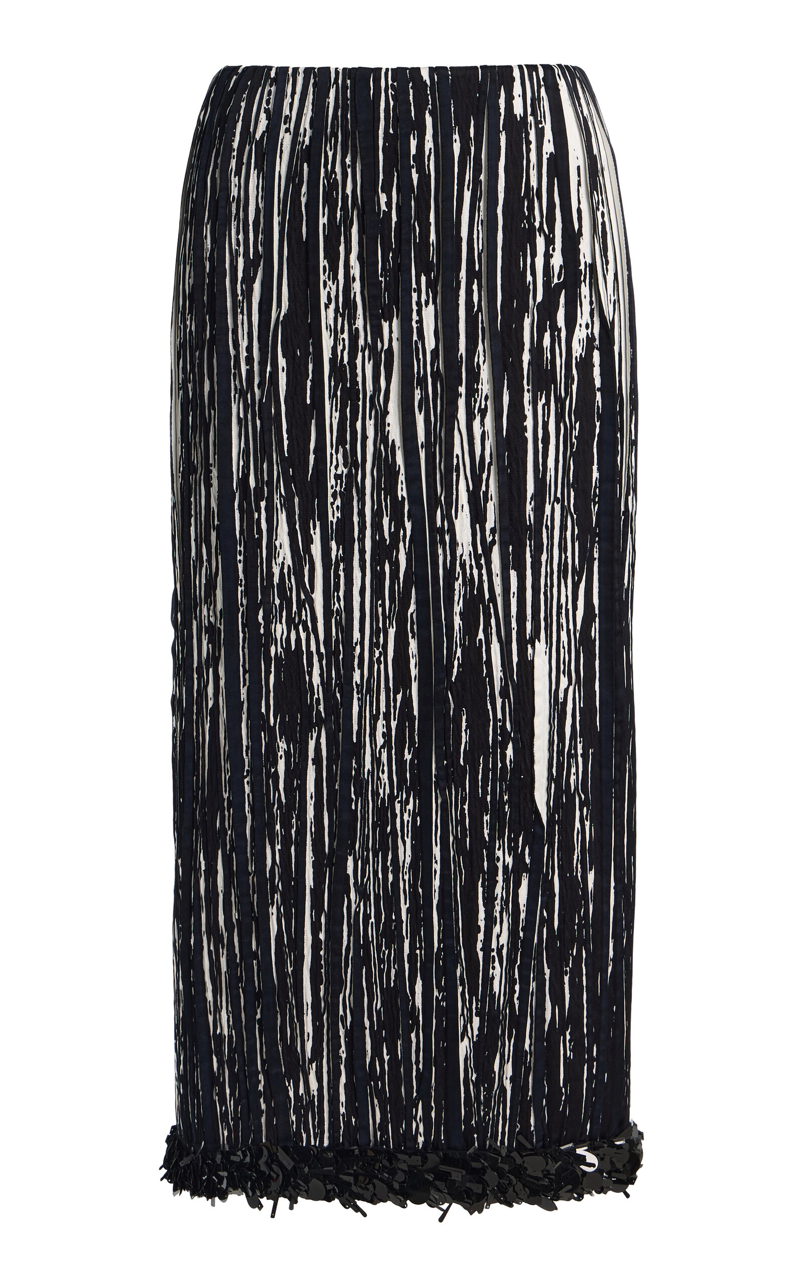 Brandon Maxwell The Sinclair Pleated Satin Midi Skirt - Moda Operandi