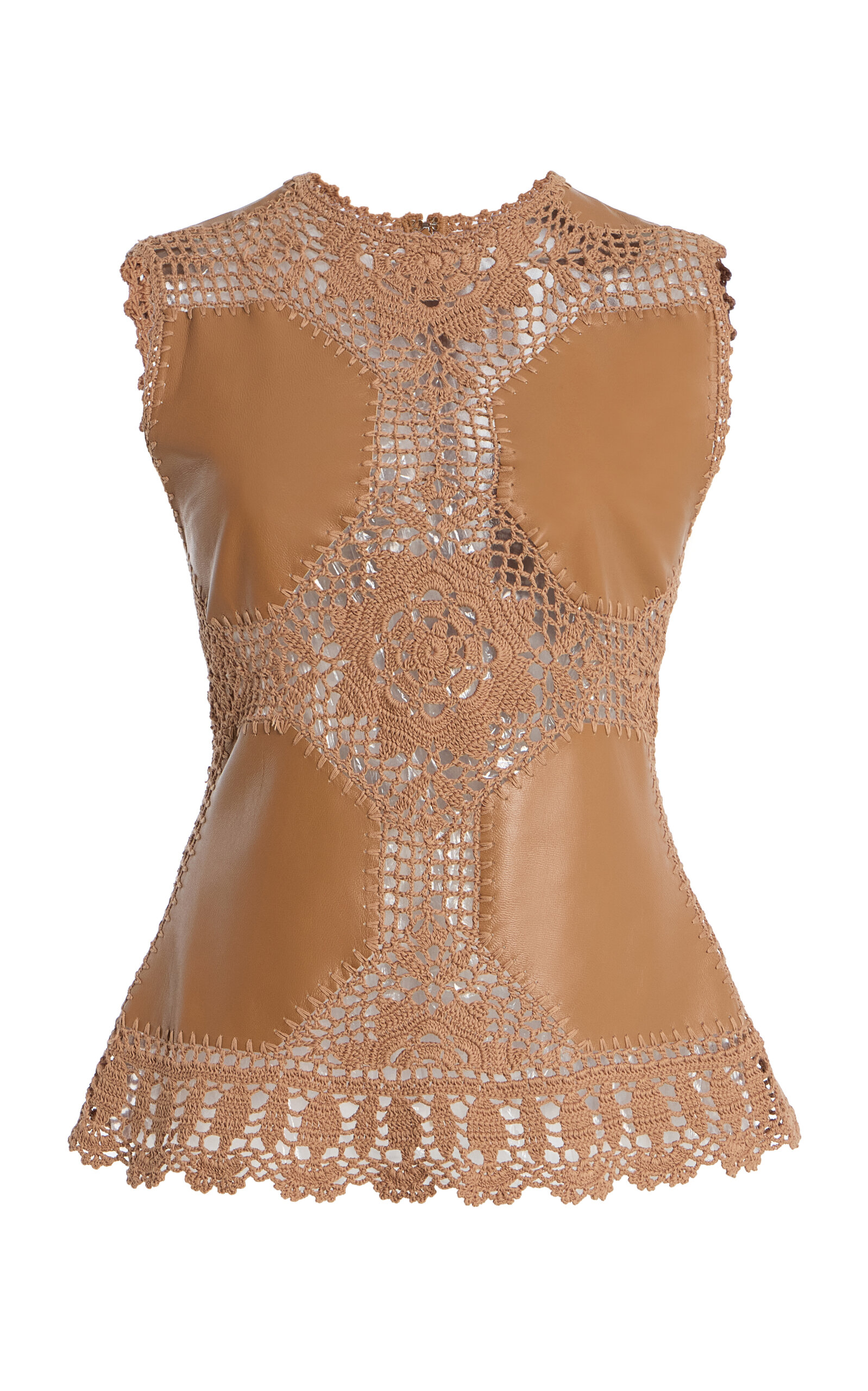 Ulla Johnson Livia Crochet Leather Top - Moda Operandi