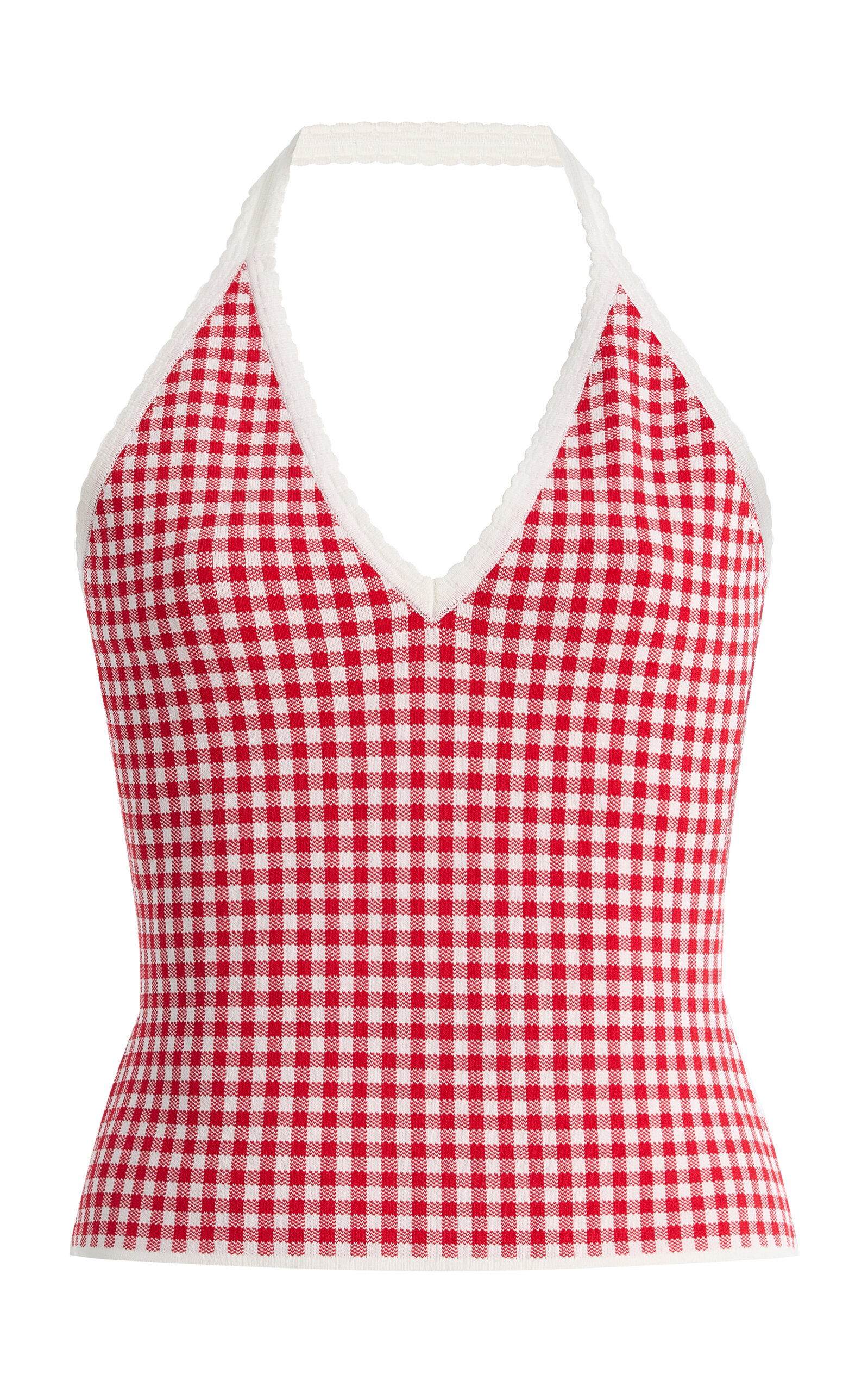Posse Micah Gingham Knit Halter Top In Multi