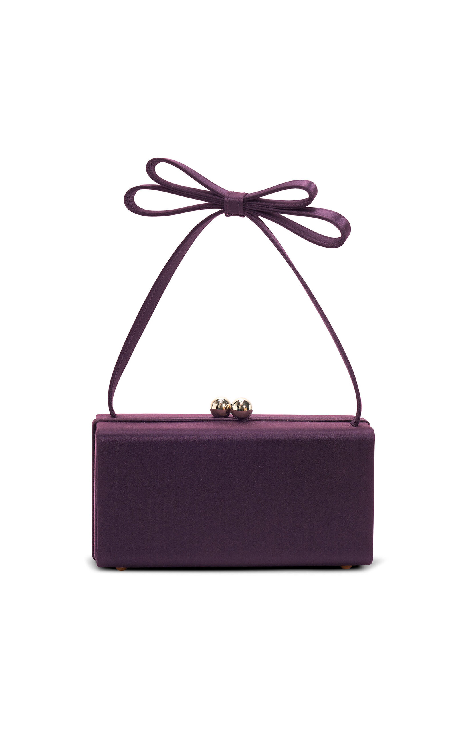 Carolina Herrera - Mimi Bow Satin Top Handle - Purple - OS - Moda Operandi
