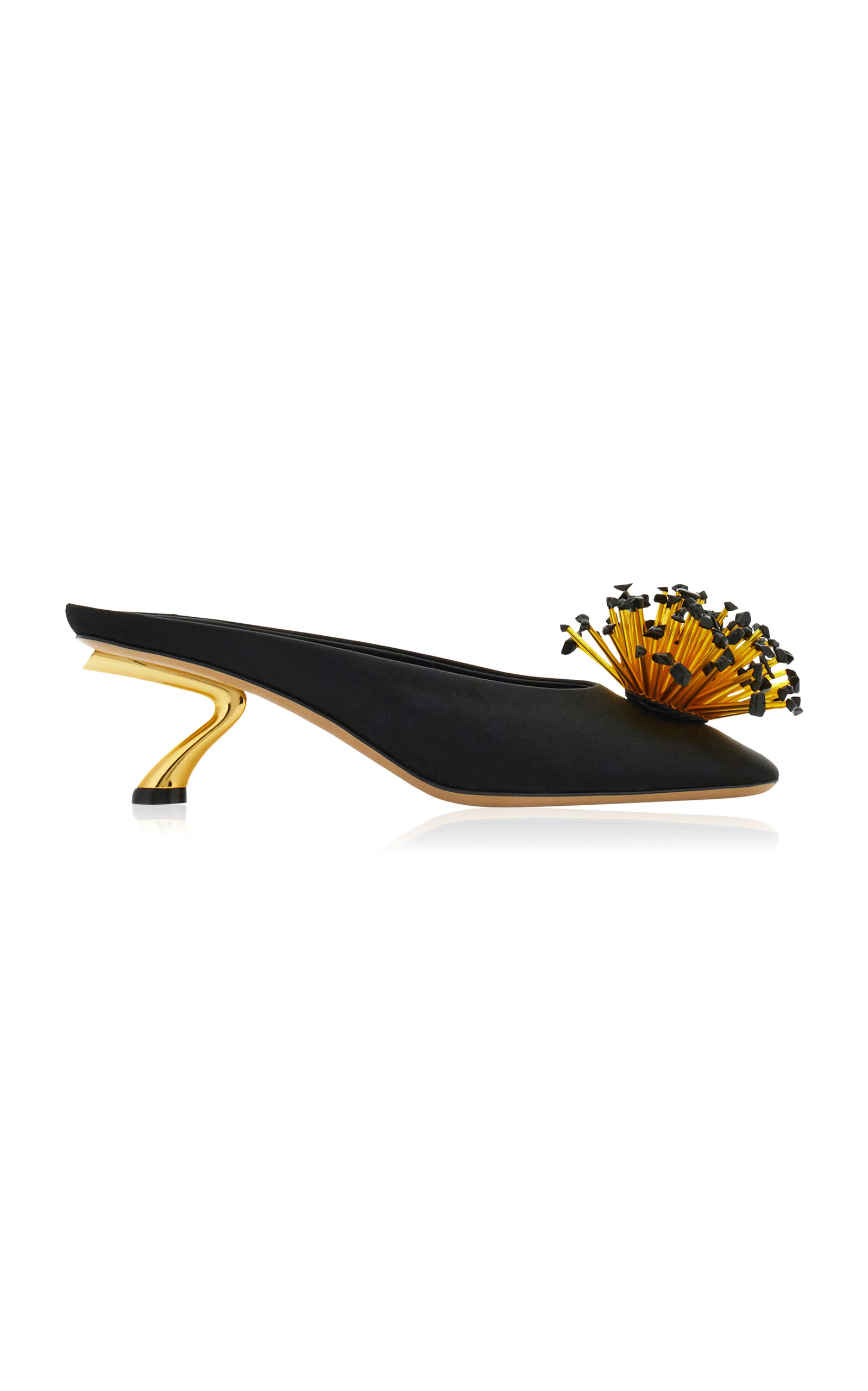 Ferragamo Safi 55 Embellished Satin Mules - Moda Operandi