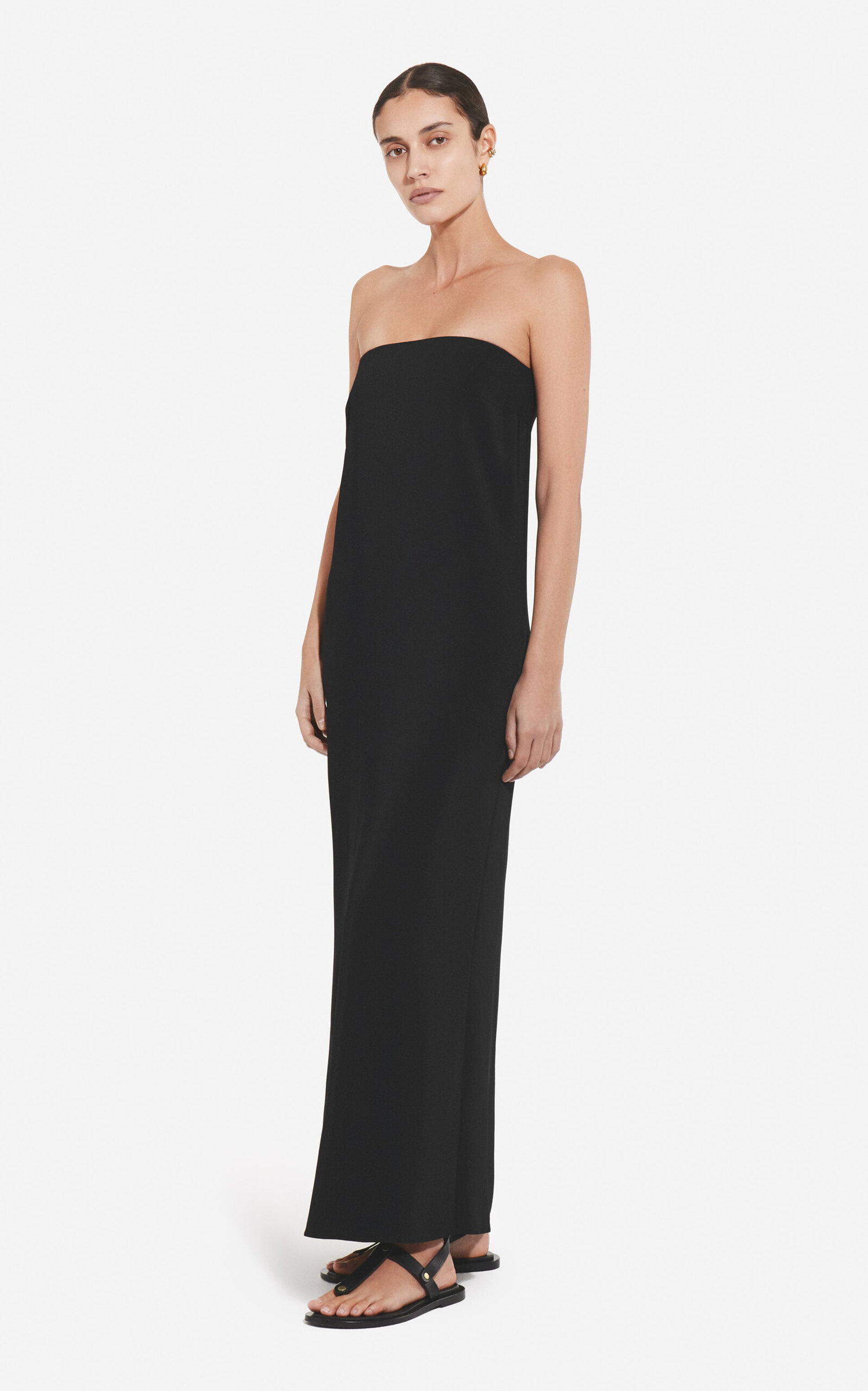 Co Strapless Lumn Maxi Dress In Black