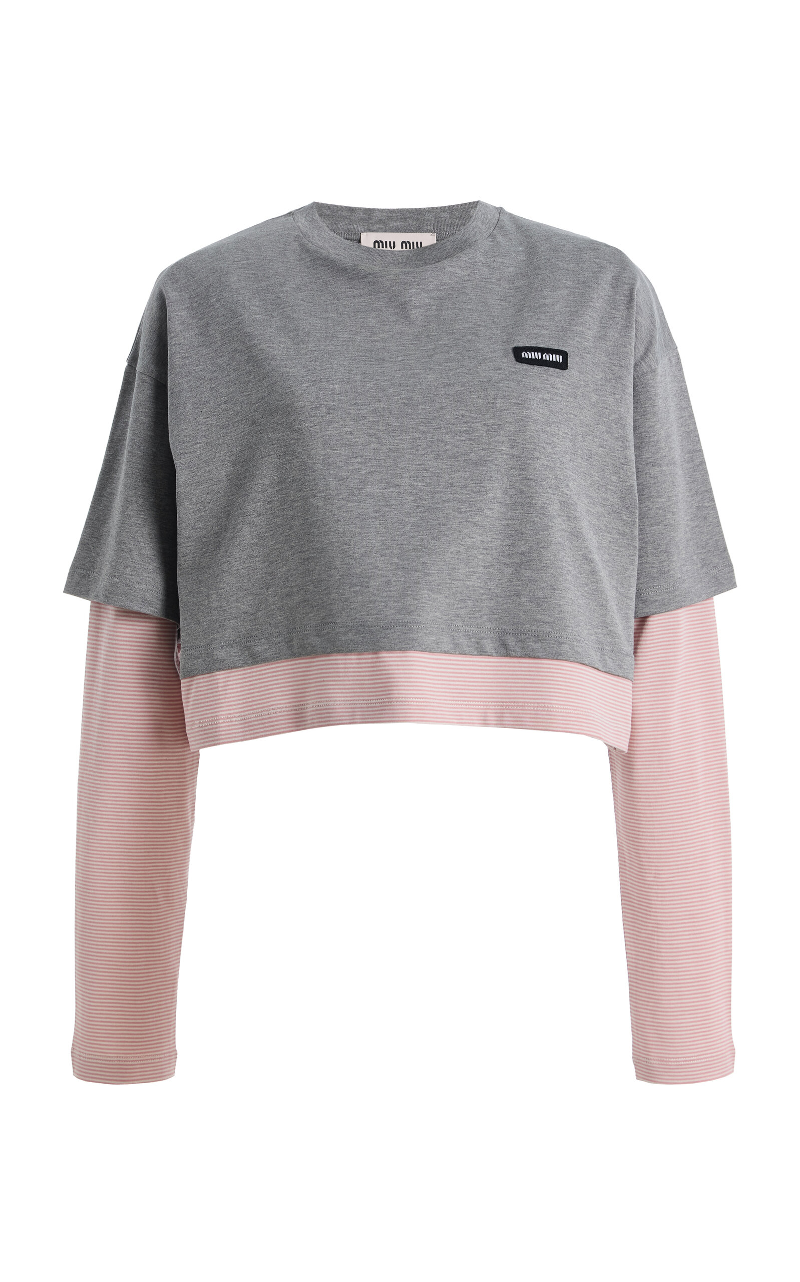 Miu Miu Layered Jersey Top - Moda Operandi