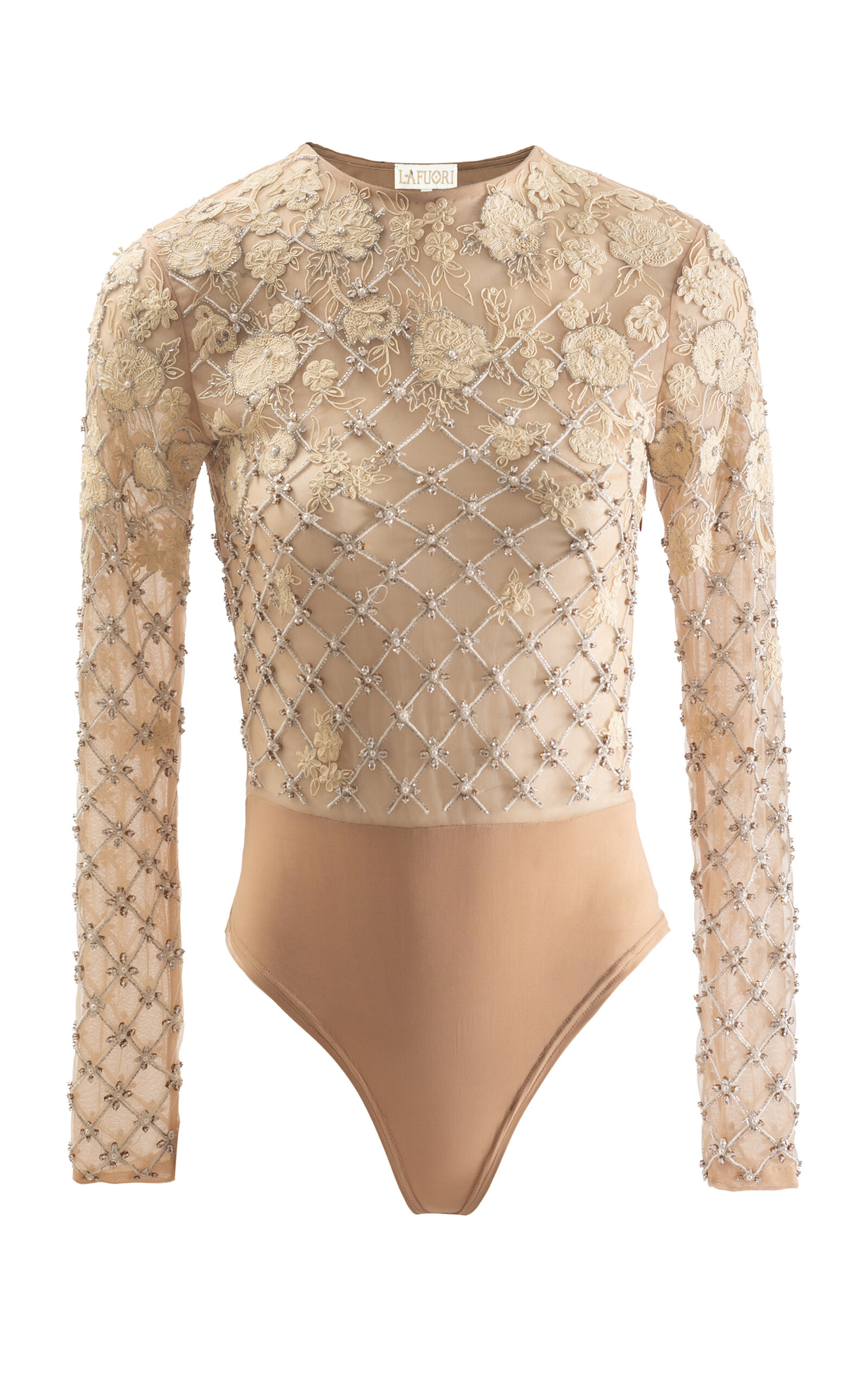 La Fuori Ethereal Rose Geo Leotard - Moda Operandi
