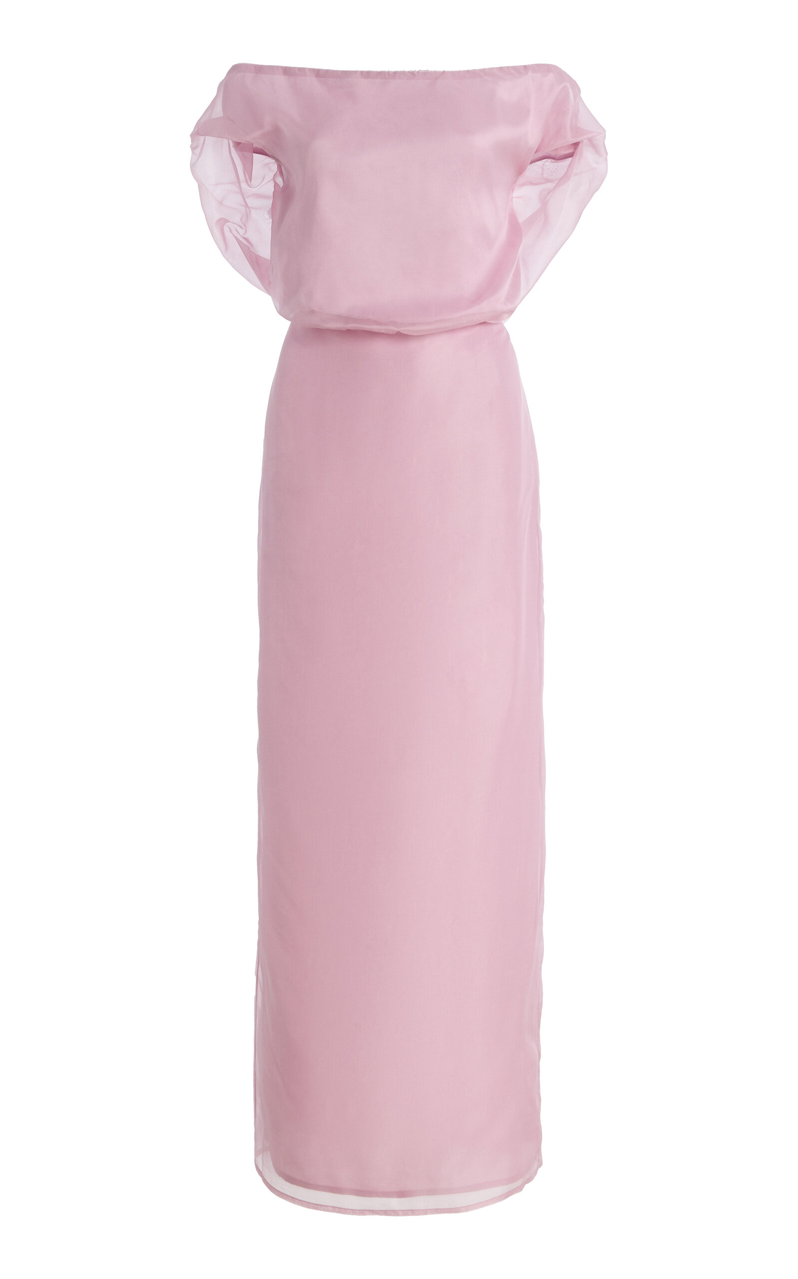 Staud Larissa Silk Maxi Dress In Pink