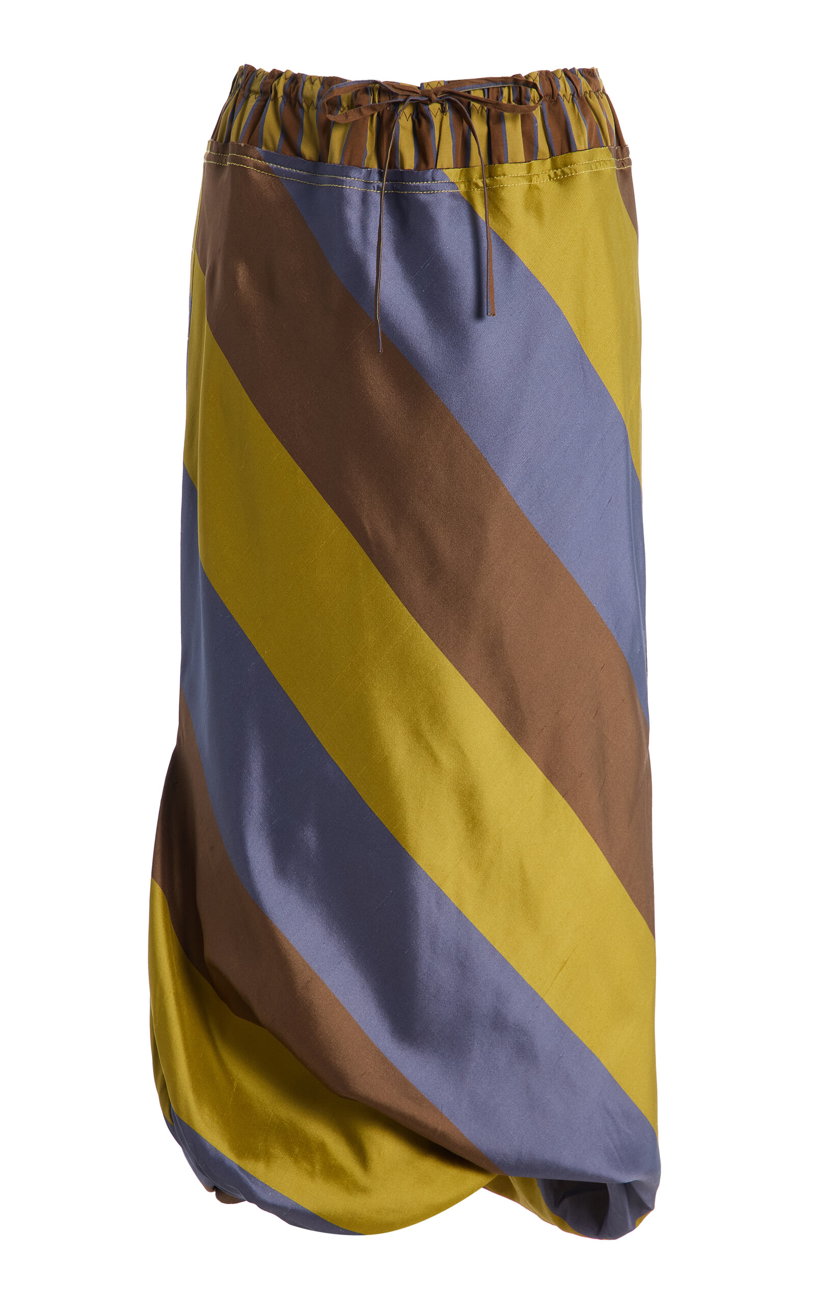 Staud Exclusive Odette Silk Midi Skirt In Stripe