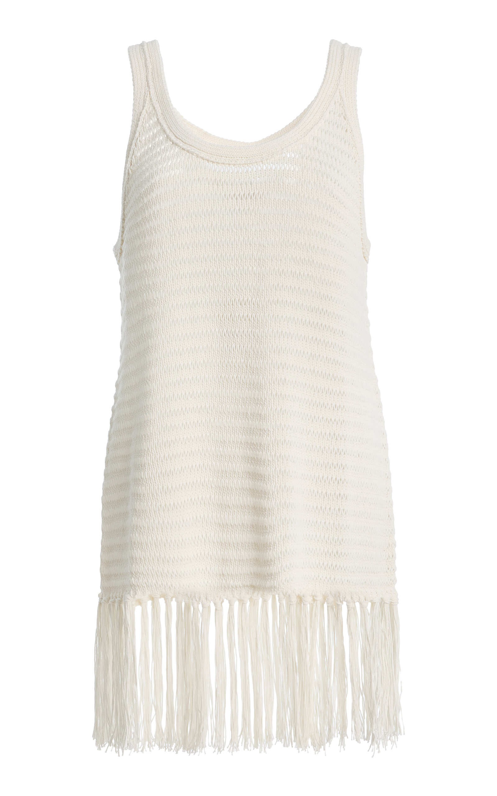 Zulu & Zephyr Exclusive Crochet Knit Tank Top In White