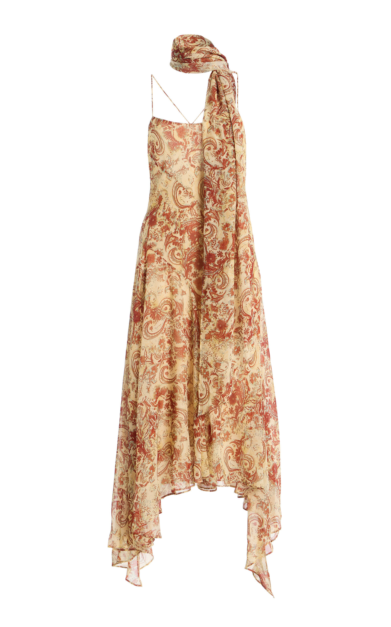 De La Vali Komi Crepe de Chine Midi Dress - Moda Operandi