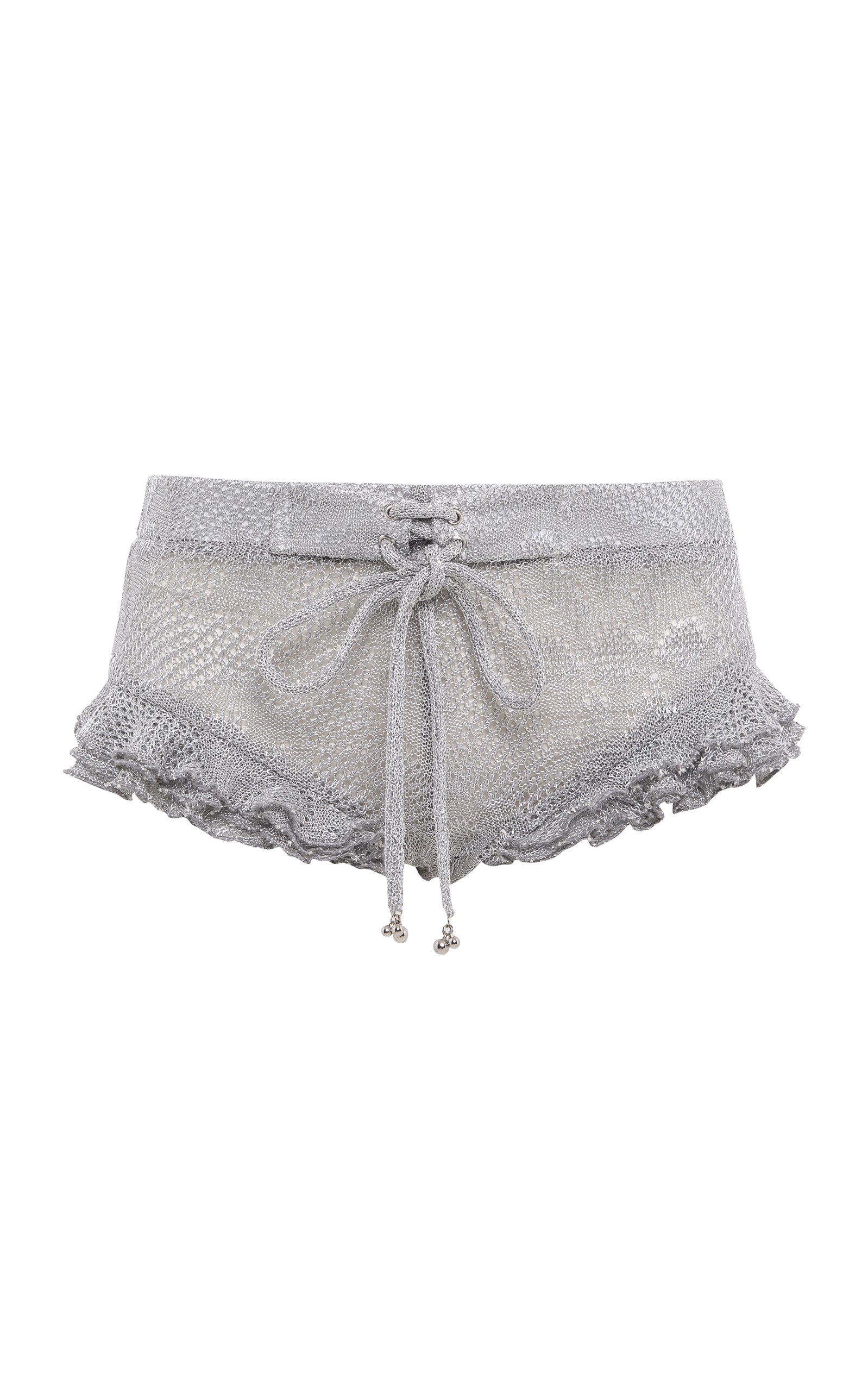 SIEDRÉS Peonie Ruffled Knit Shorts - Moda Operandi