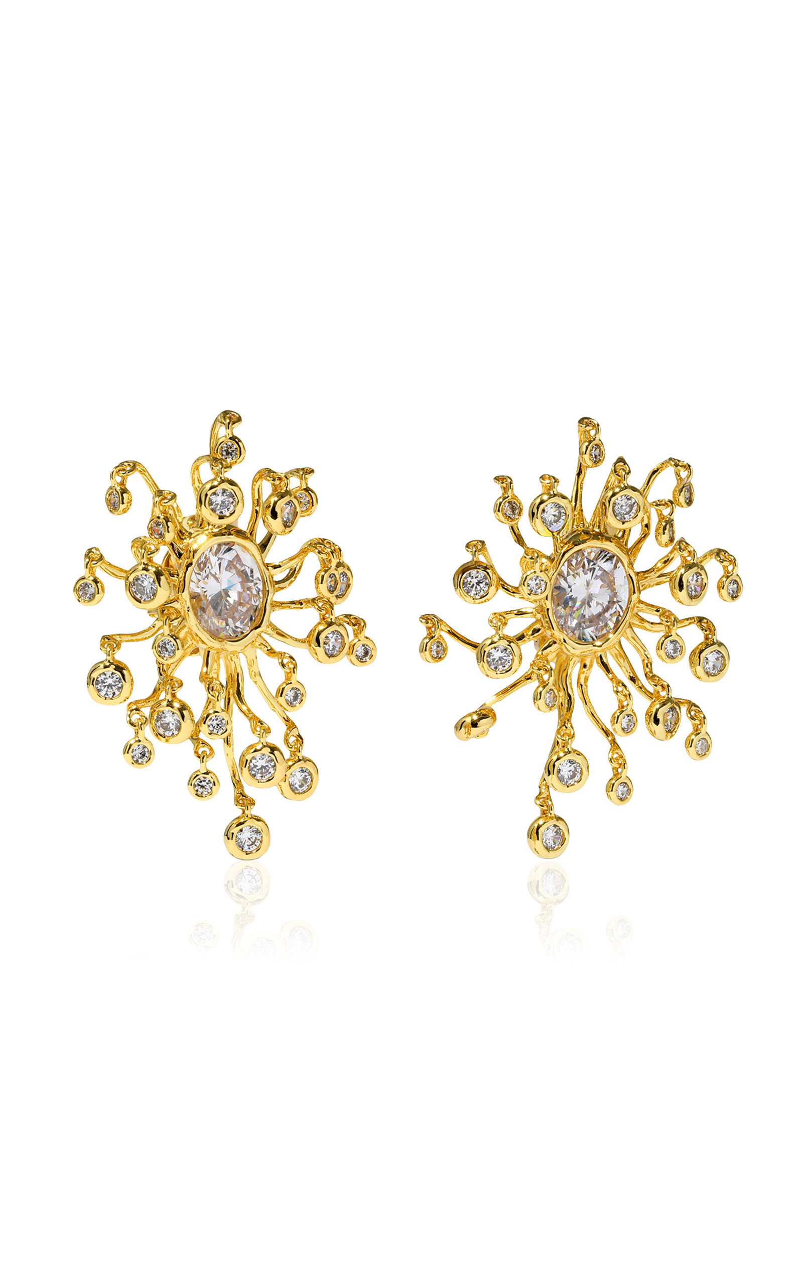 Alexis Bittar 14ct Gold-plated Asterales Moving Clip Earrings