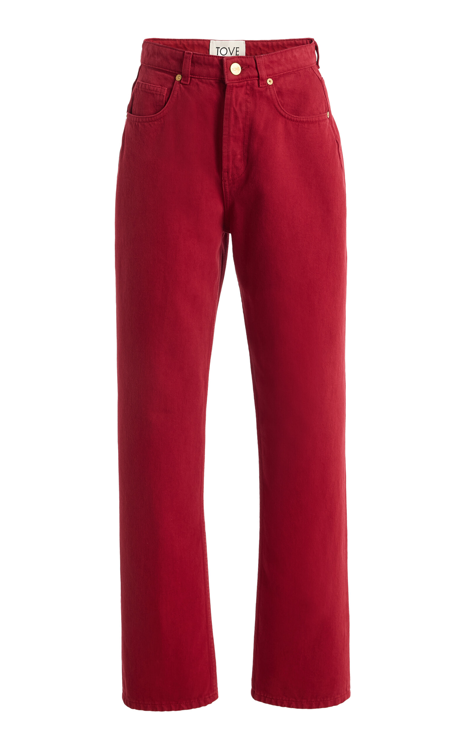 Tove Senna Rigid Mid-rise Straight-leg Jeans In Red