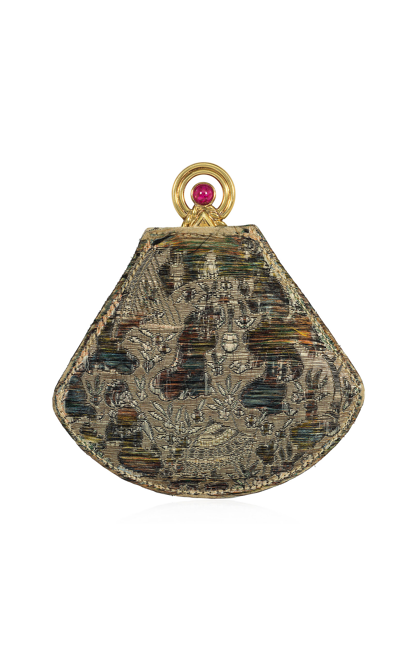 Kentshire Cartier Retro Hand Mirror 18K Yellow Gold Ruby Pendant - Moda Operandi