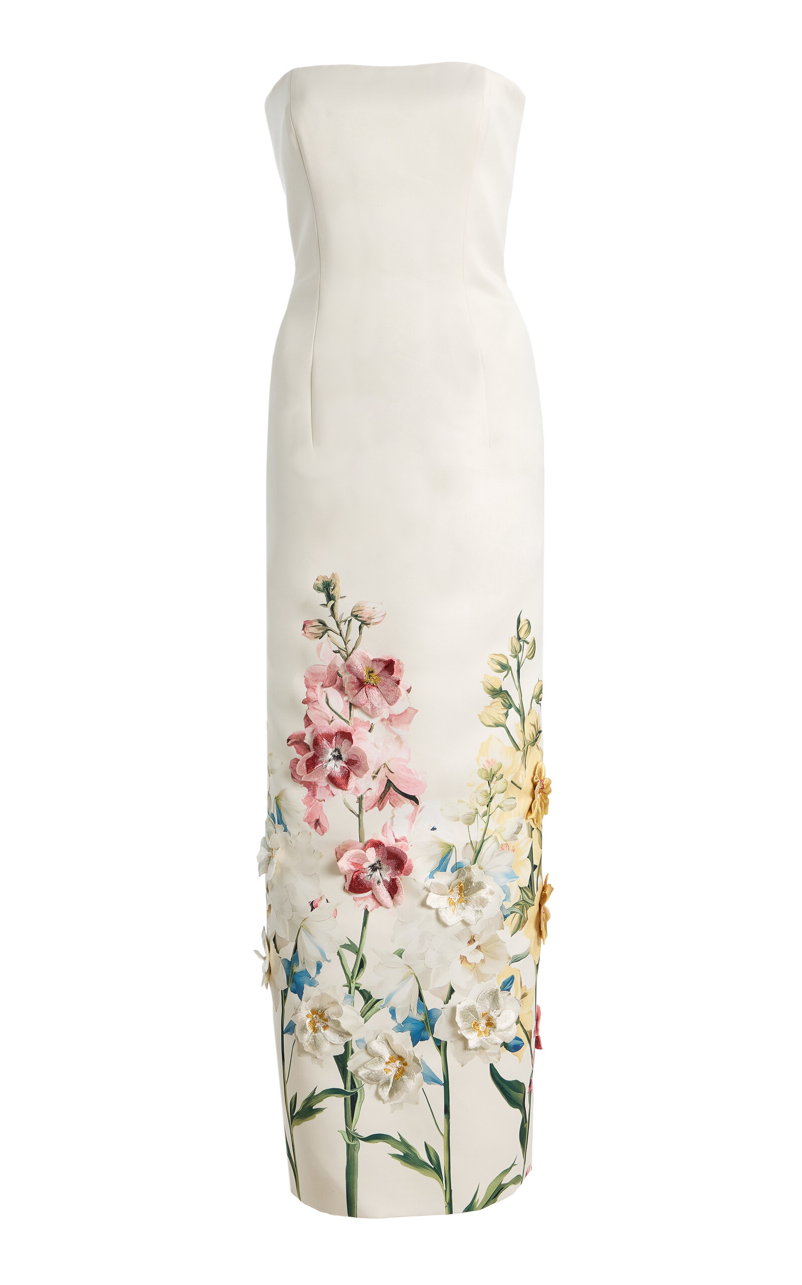 Leo Lin Exclusive Rayna Embroidered Satin Maxi Dress  - Moda Operandi
