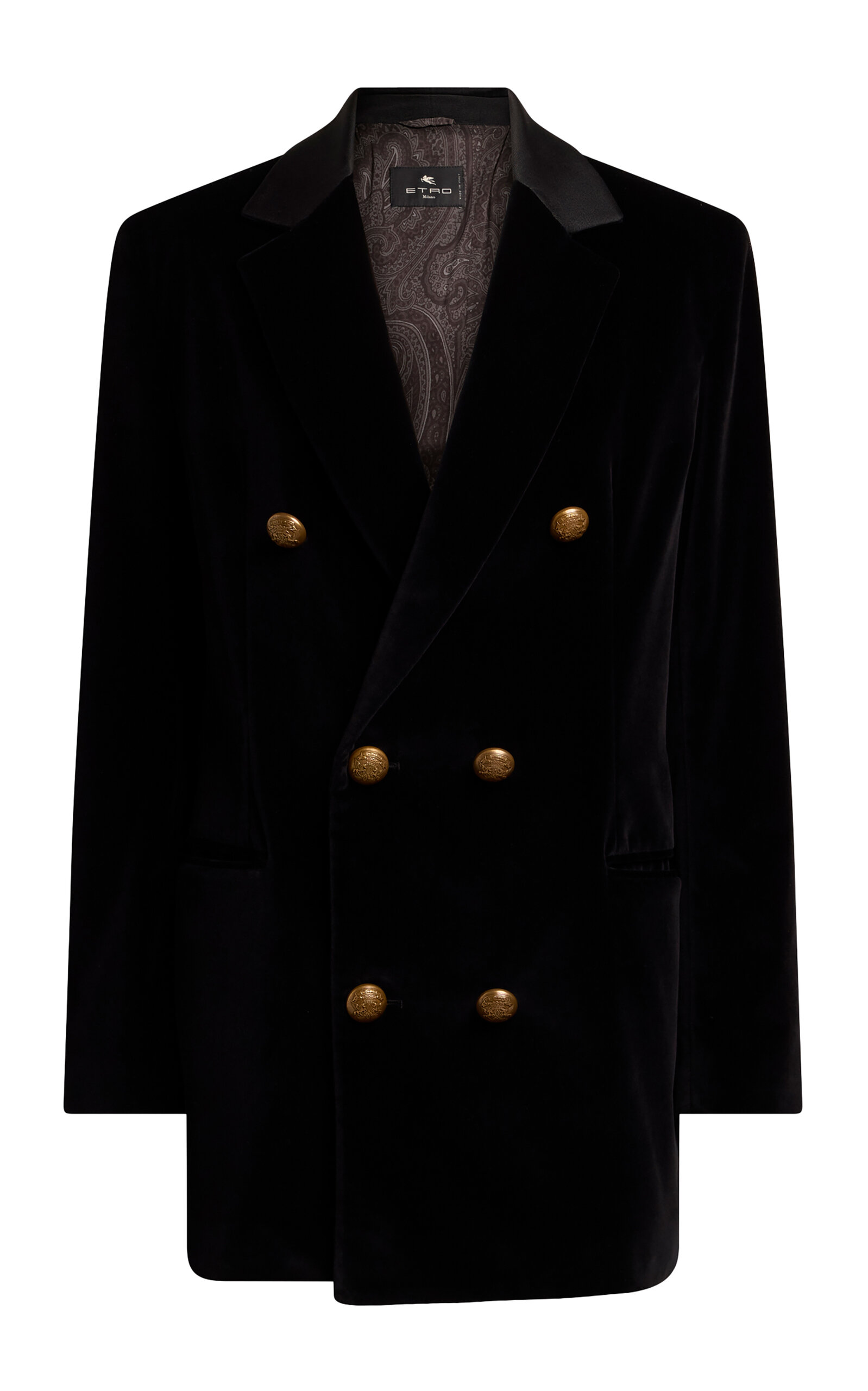 Etro - Double-Breasted Velvet Jacket - Black - IT 40 - Moda Operandi