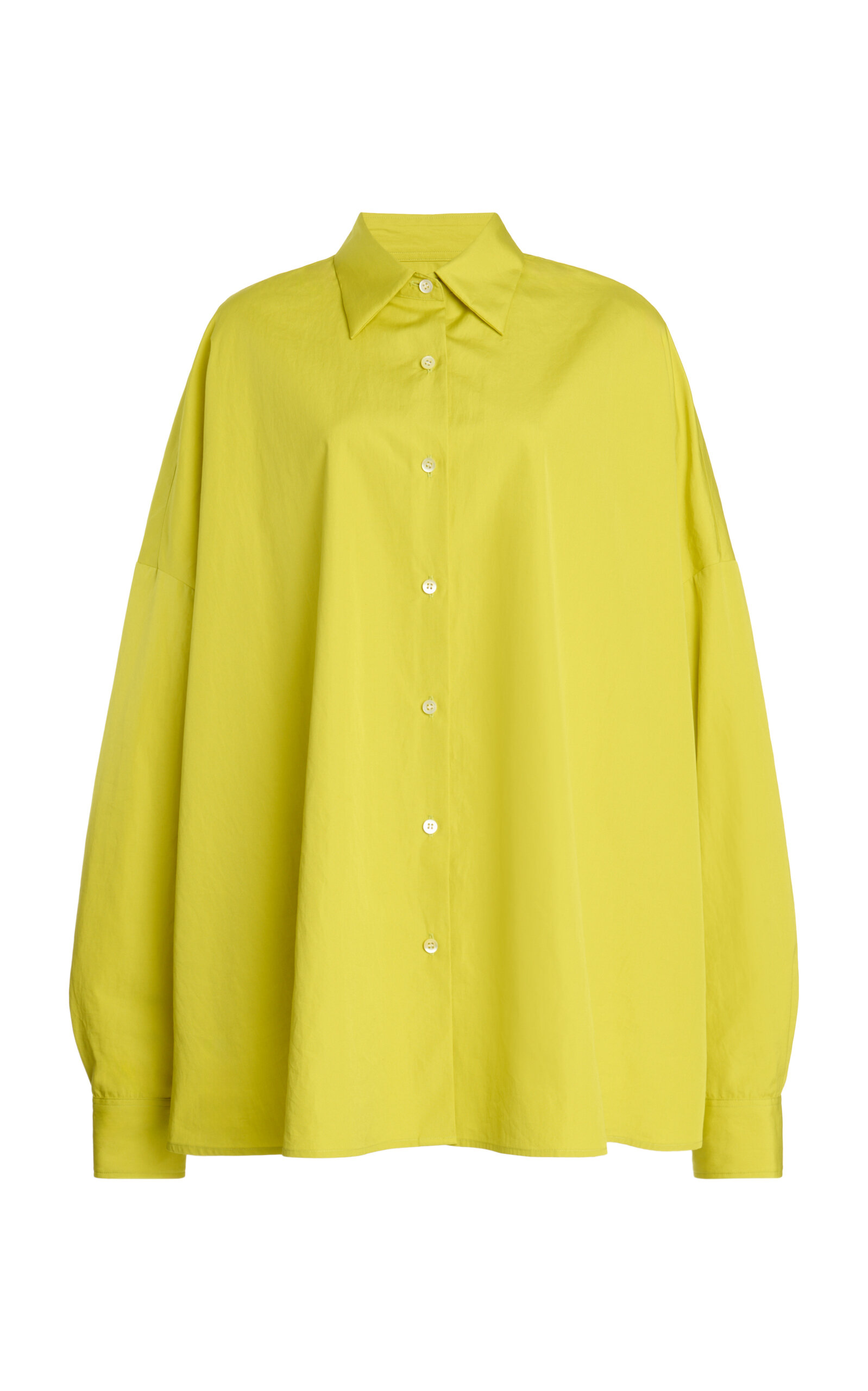 Dries Van Noten - Casia Cocoon Cotton-Poplin Shirt - Lime Green - S - Moda Operandi