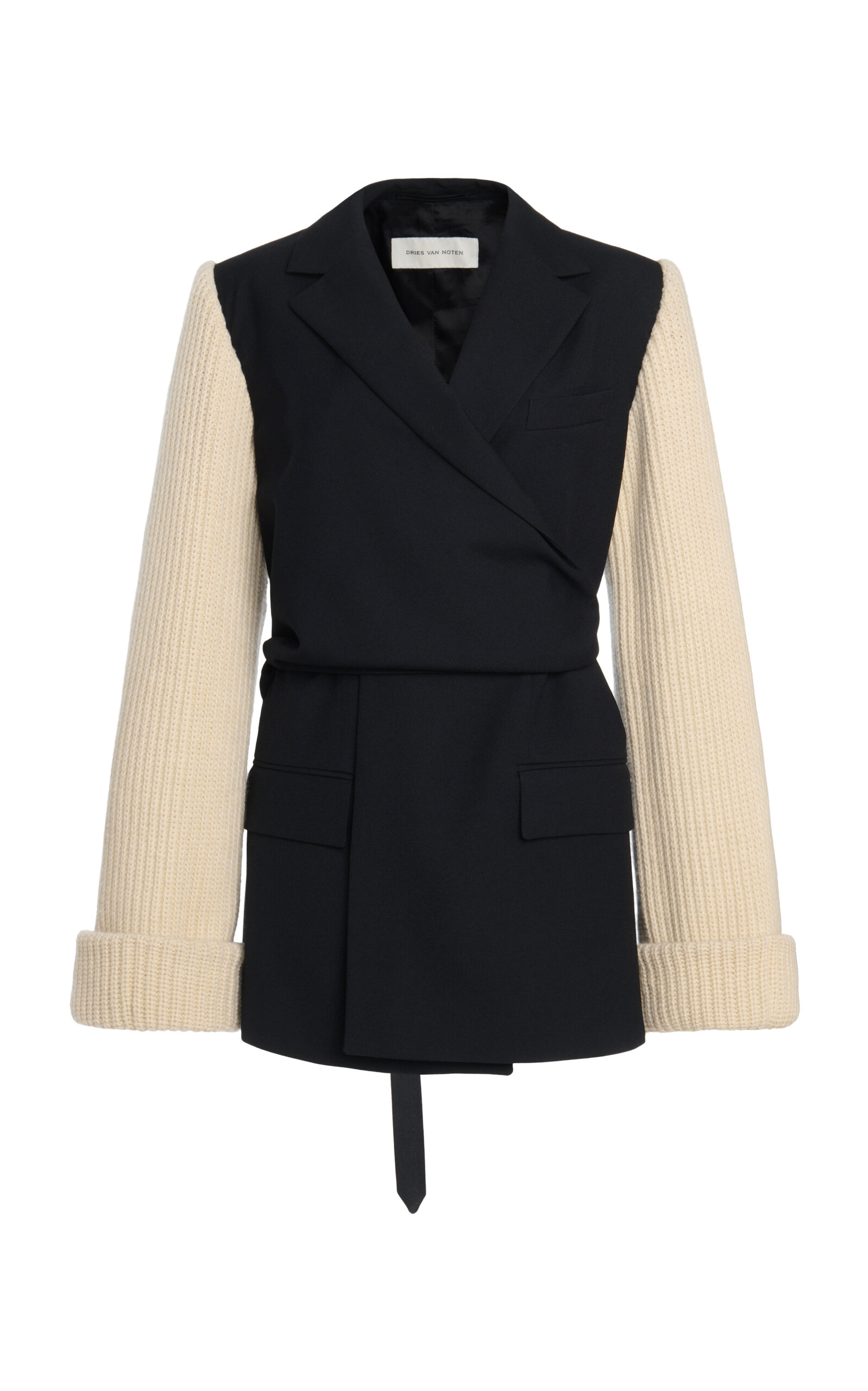 Dries Van Noten - Beline Draped Blazer - Black - FR 40 - Moda Operandi
