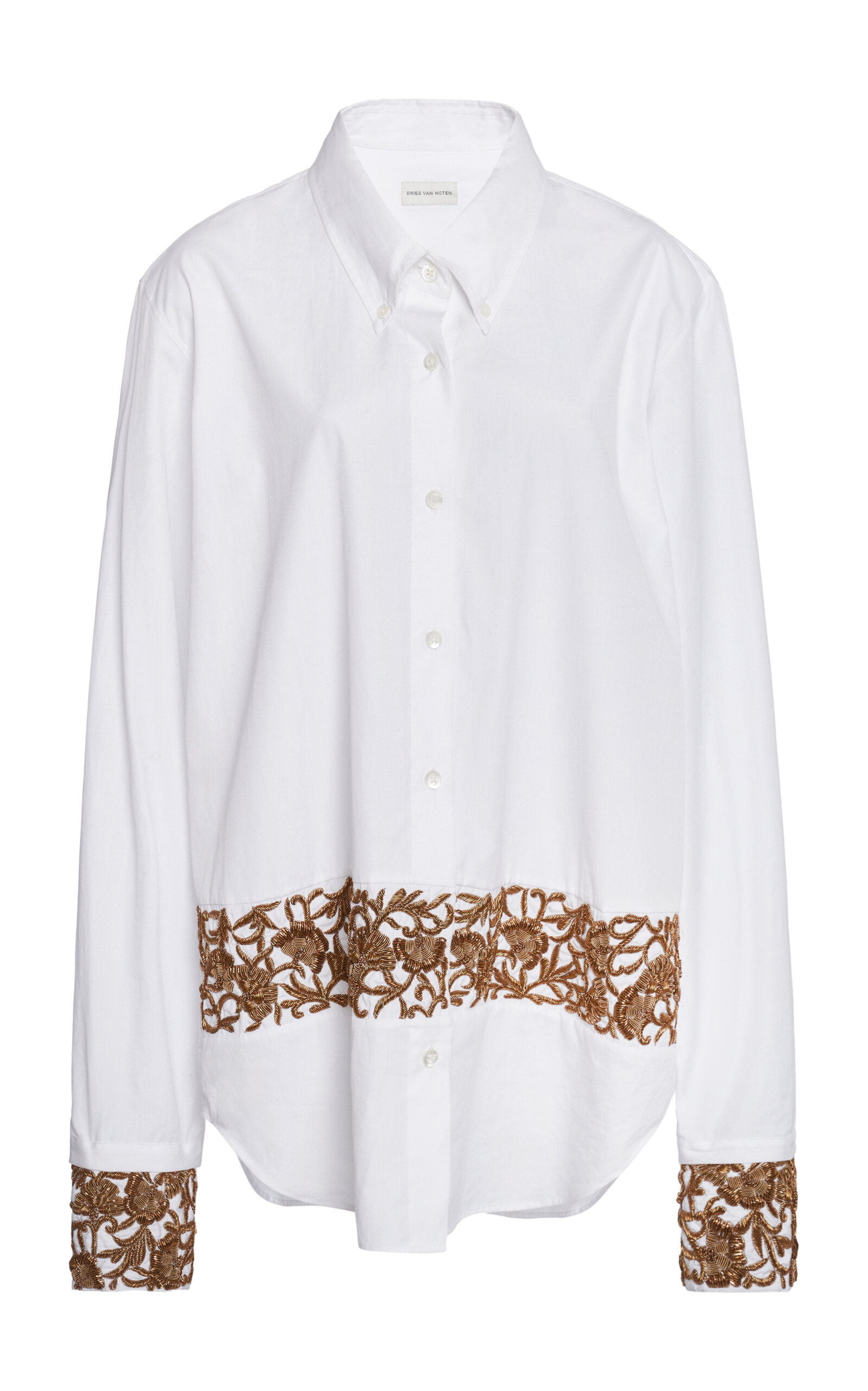 Dries Van Noten - Cheers Cotton Shirt - White - FR 42 - Moda Operandi