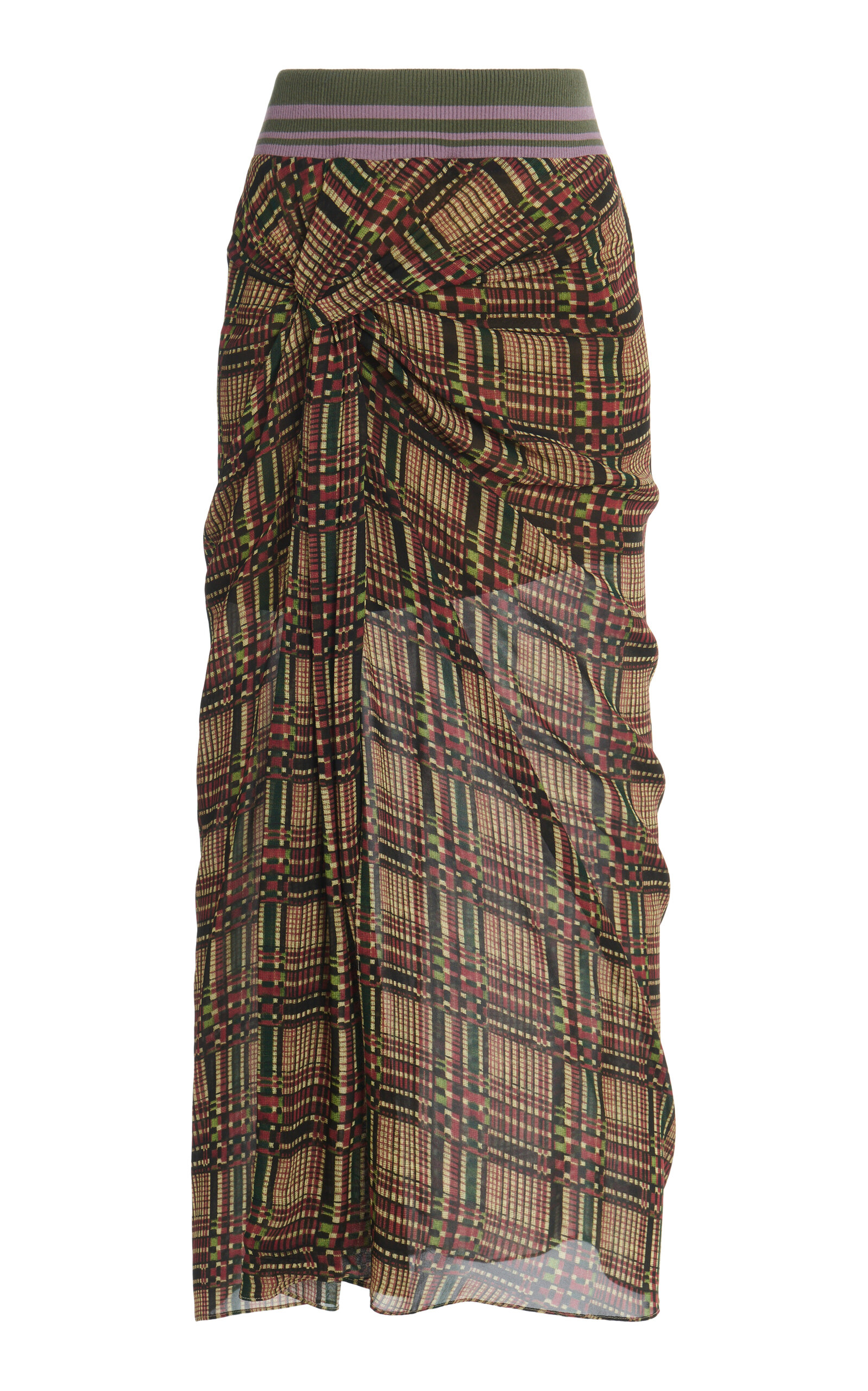 Dries Van Noten - Suma Draped Midi Skirt - Multi - FR 36 - Moda Operandi
