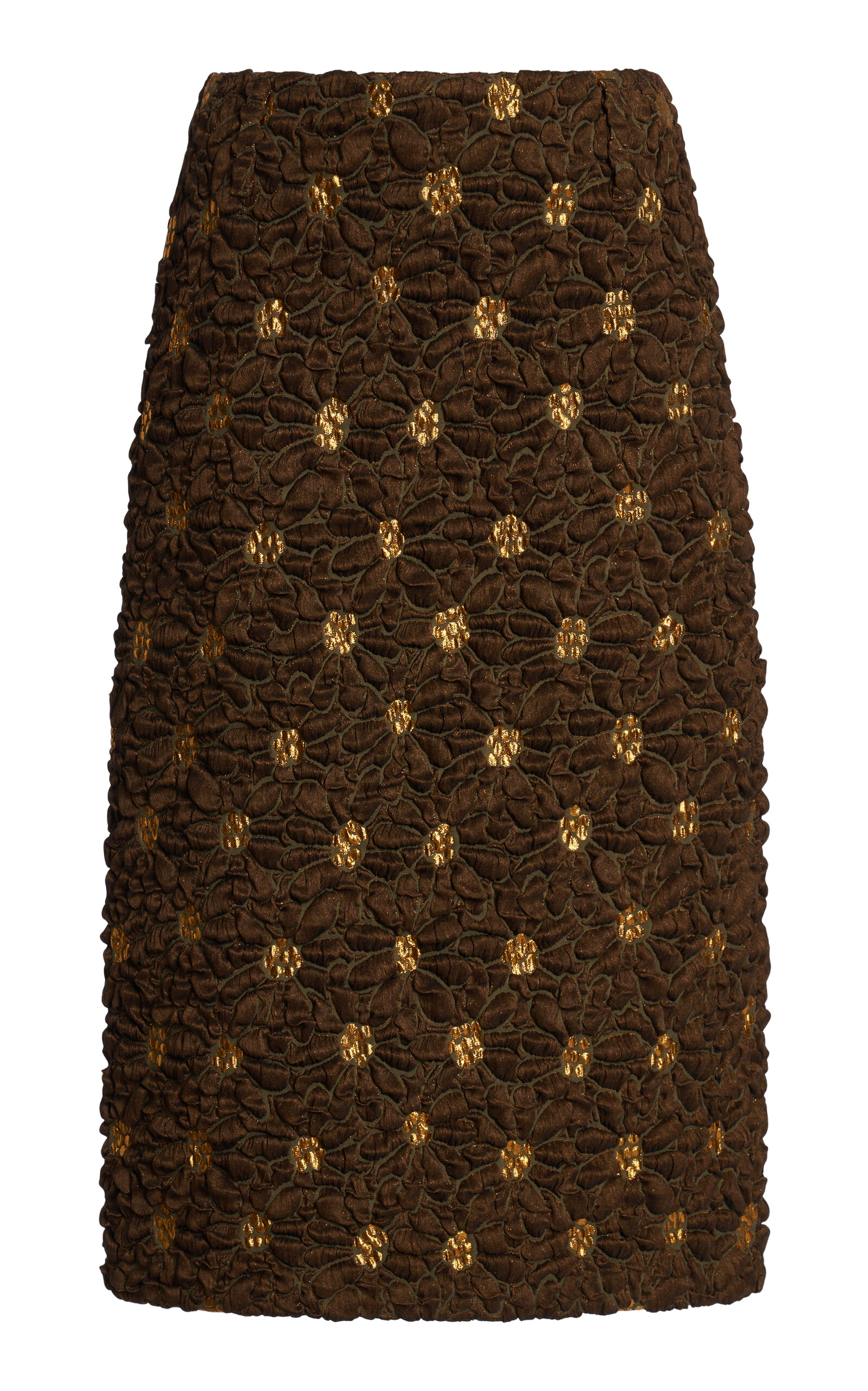 Dries Van Noten - Sentista Clean-Cut Midi Skirt - Brown - FR 40 - Moda Operandi