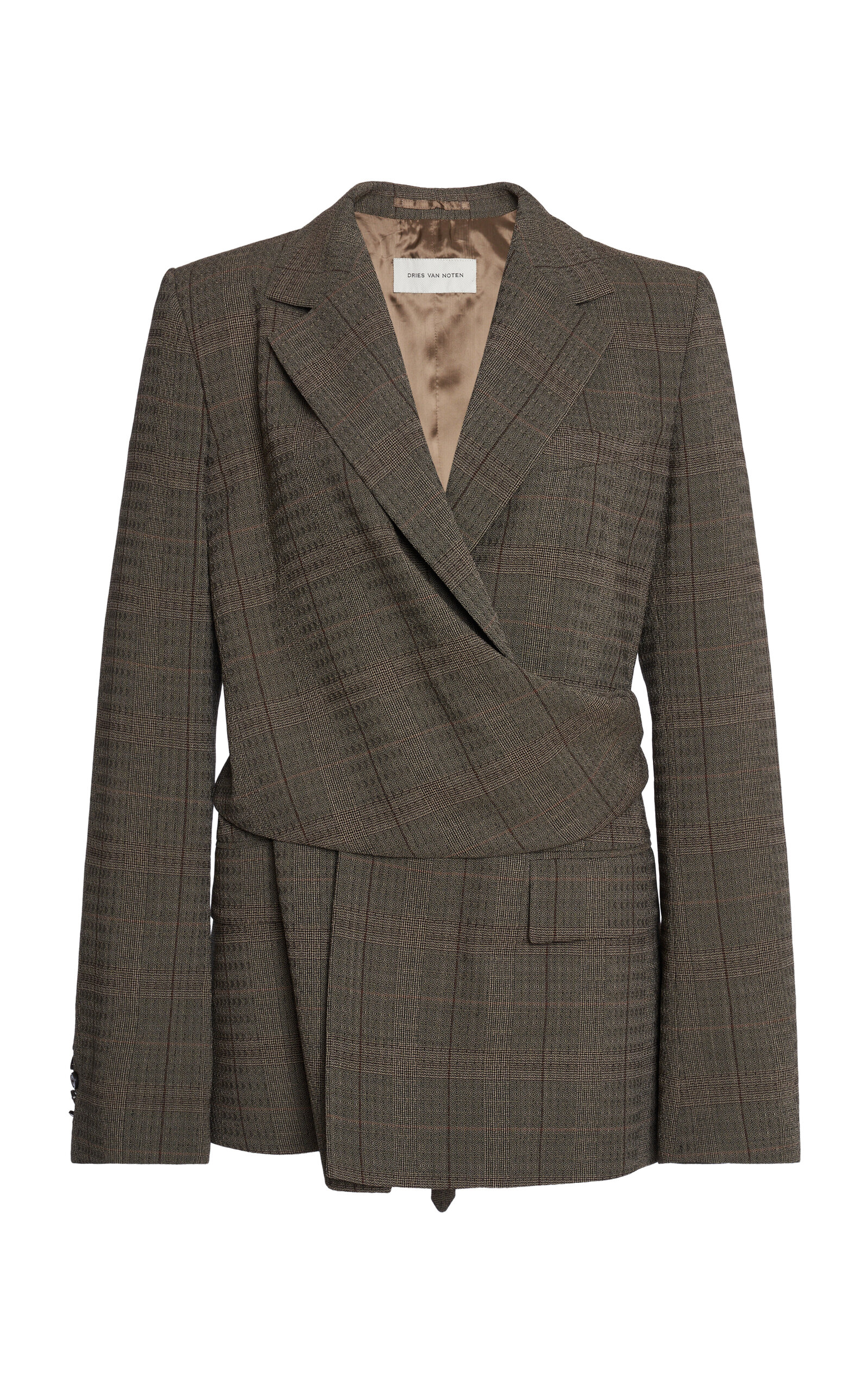 Dries Van Noten - Beline Draped Wool Blazer - Neutral - FR 40 - Moda Operandi