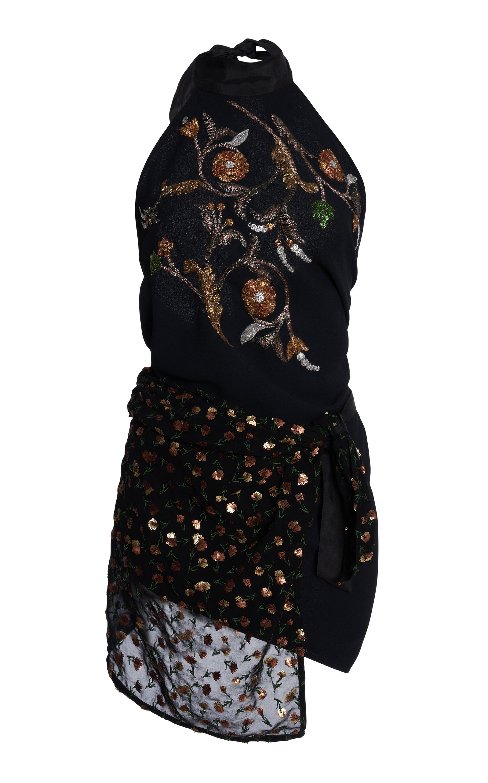 Dries Van Noten - Carfys Embellished Wrapped Top - Black - S - Moda Operandi