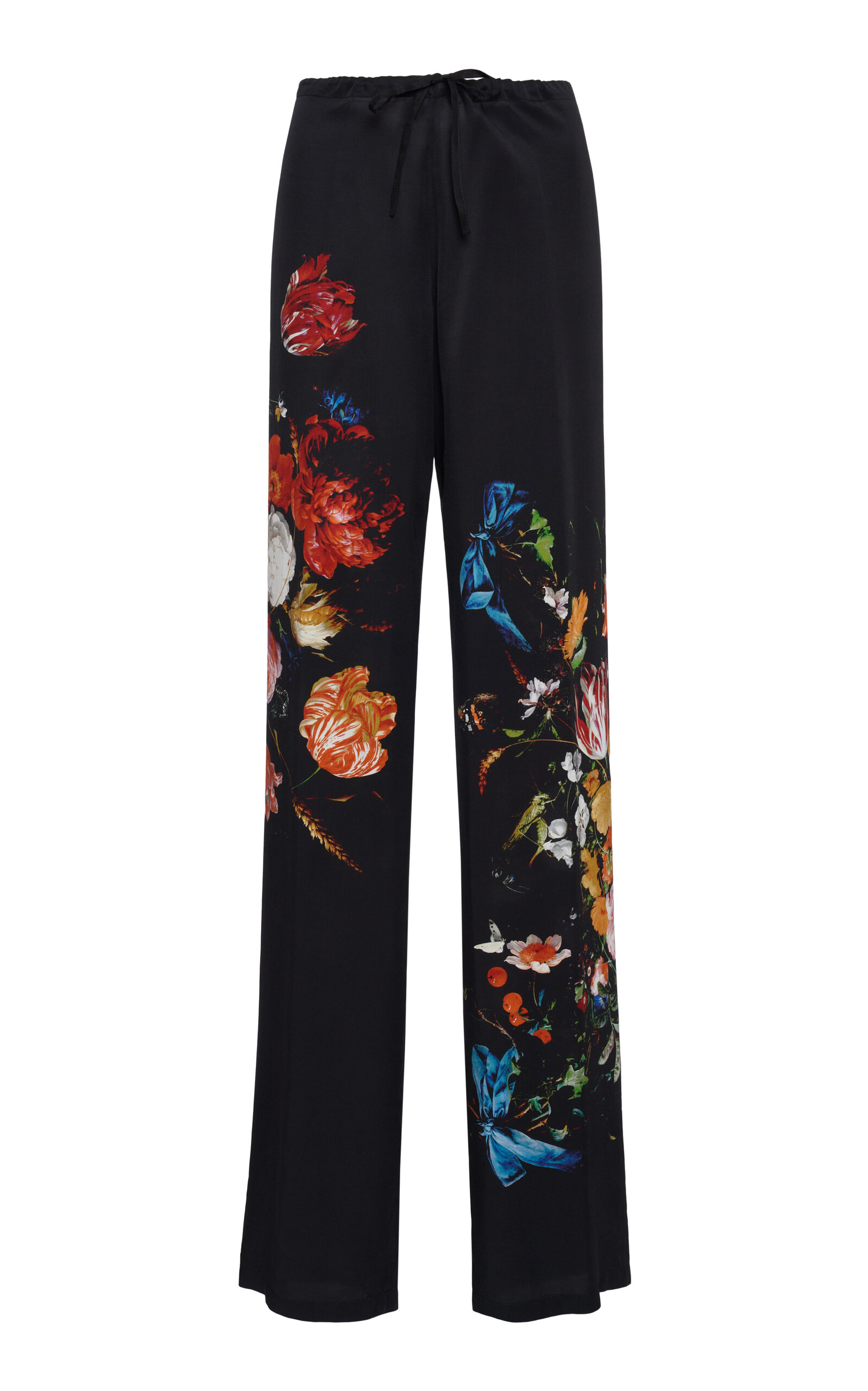 Dries Van Noten - Pachas Satin Straight-Leg Pants - Black - FR 40 - Moda Operandi