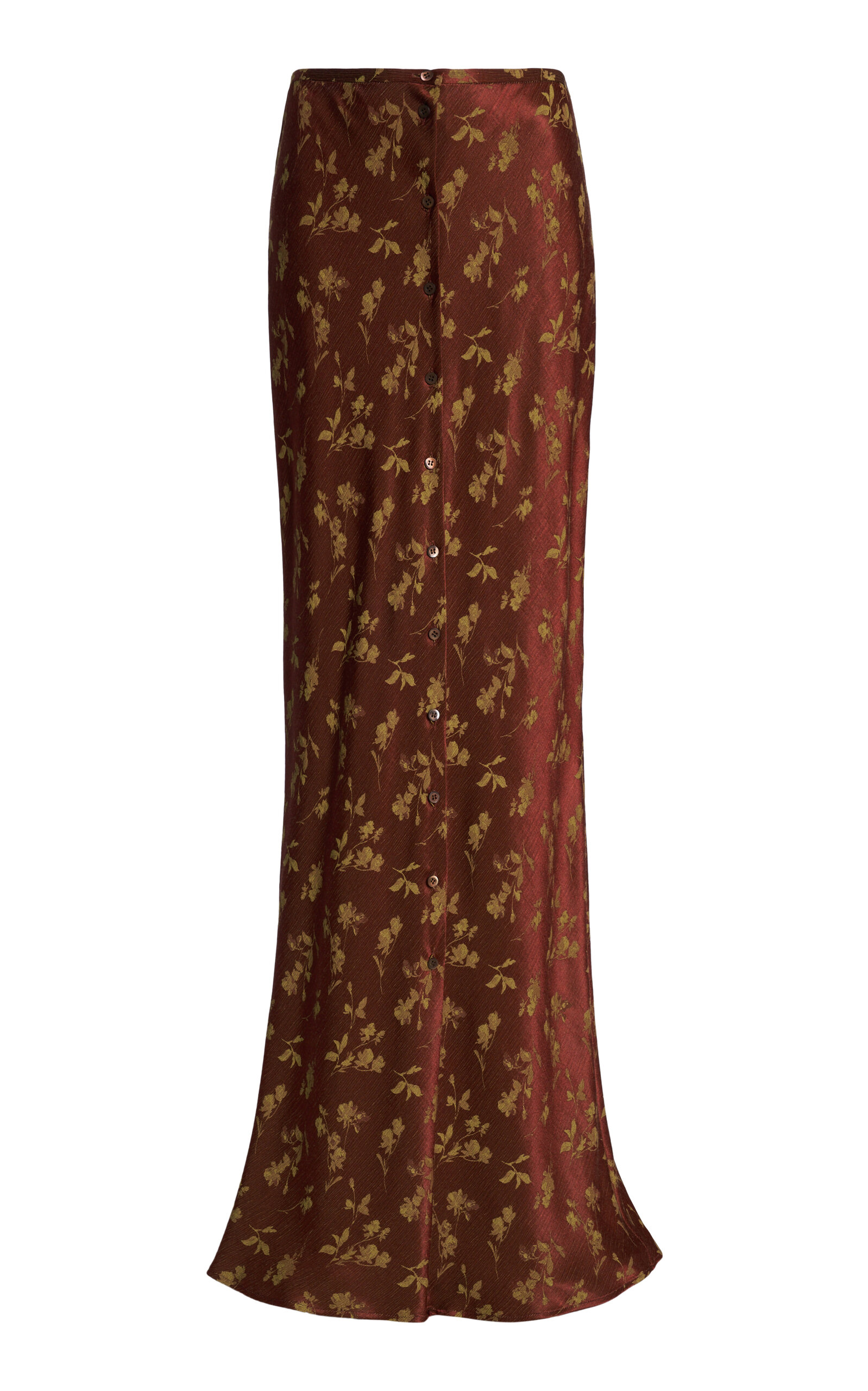 Dries Van Noten - Serylo Printed Satin Maxi Skirt - Brown - FR 42 - Moda Operandi